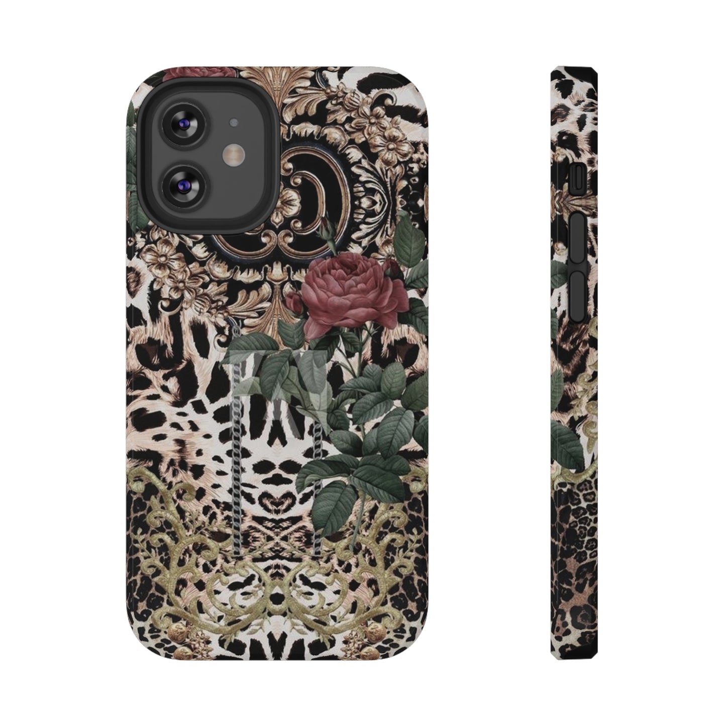 Rose Leopard Print Impact-Resistant Cases