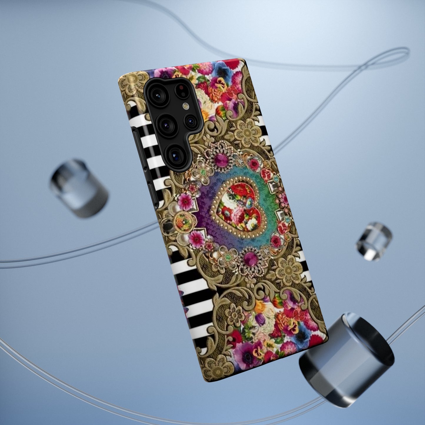 Jewel Heart Print Impact-Resistant Cases
