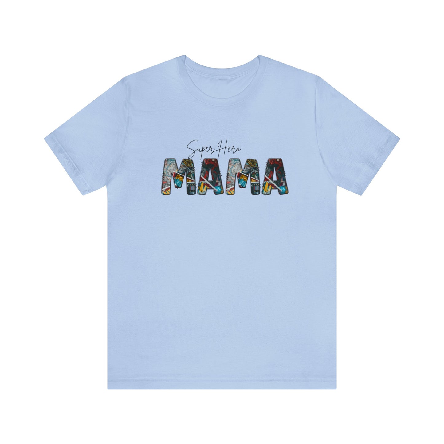 Superhero Mama Print Jersey Short Sleeve Tee