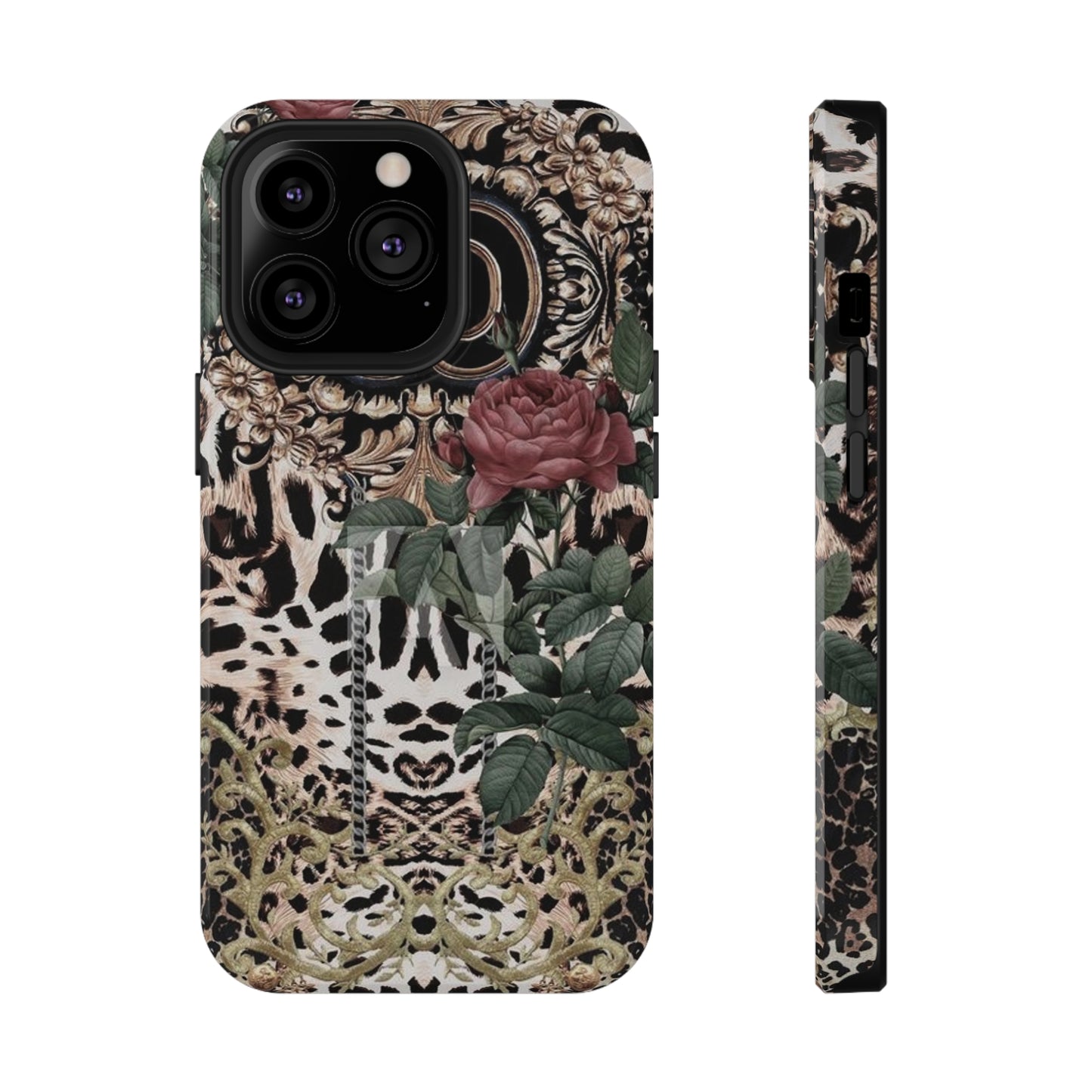 Rose Leopard Print Impact-Resistant Cases