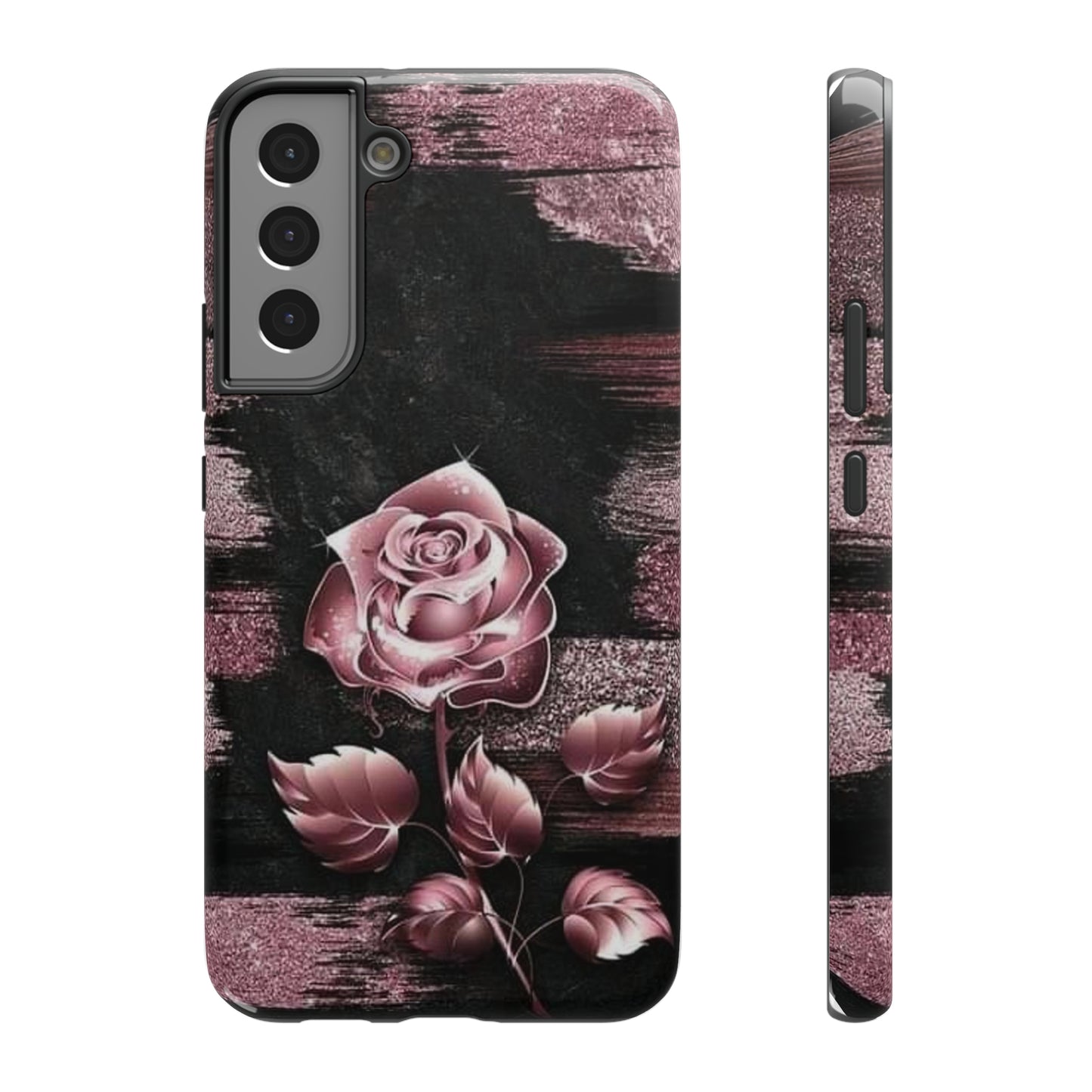 Pink Rose Print Impact-Resistant Cases