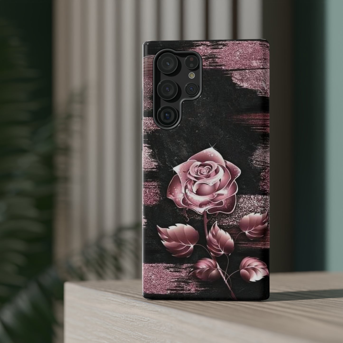 Pink Rose Print Impact-Resistant Cases