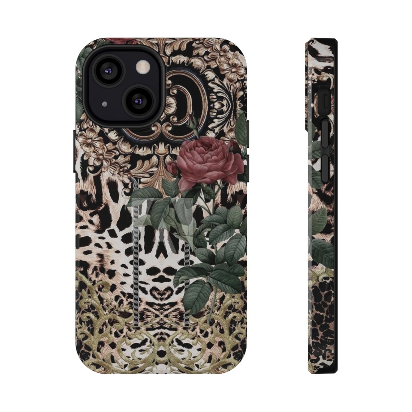 Rose Leopard Print Impact-Resistant Cases