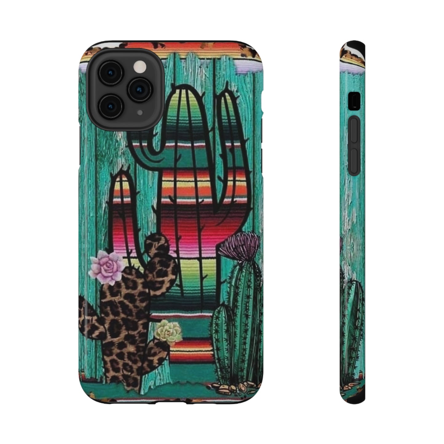 Three Cactus Print Impact-Resistant Cases