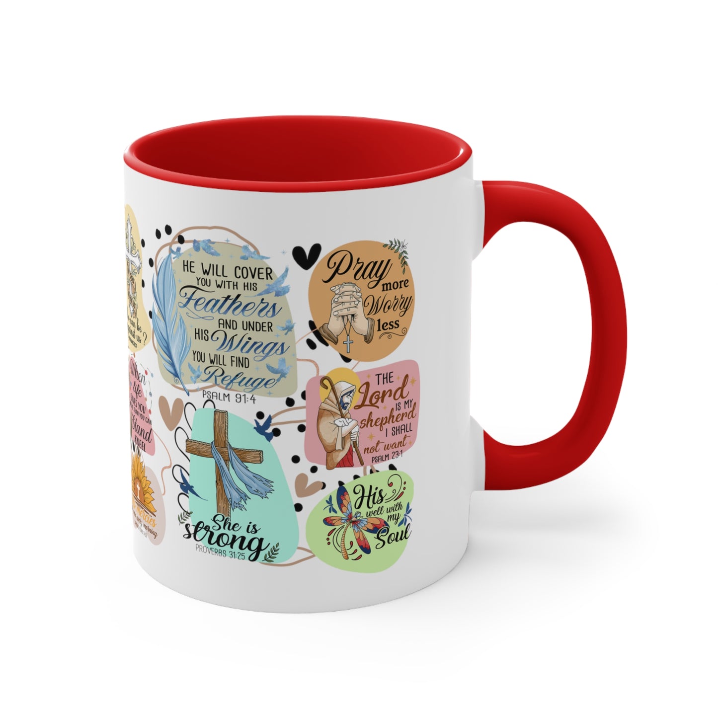 Praying Print, Accent Coffee Mug, 11oz