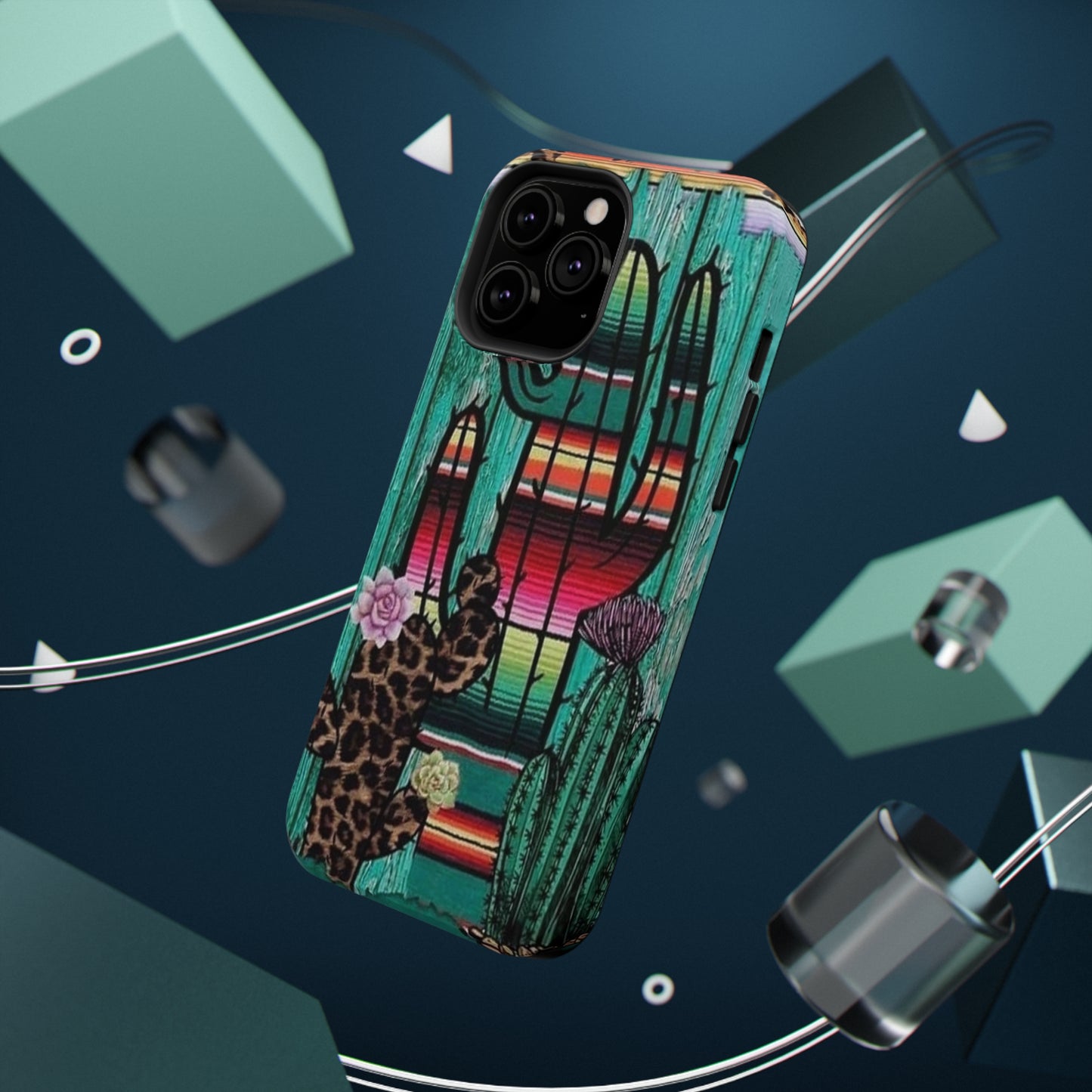 Three Cactus Print Impact-Resistant Cases