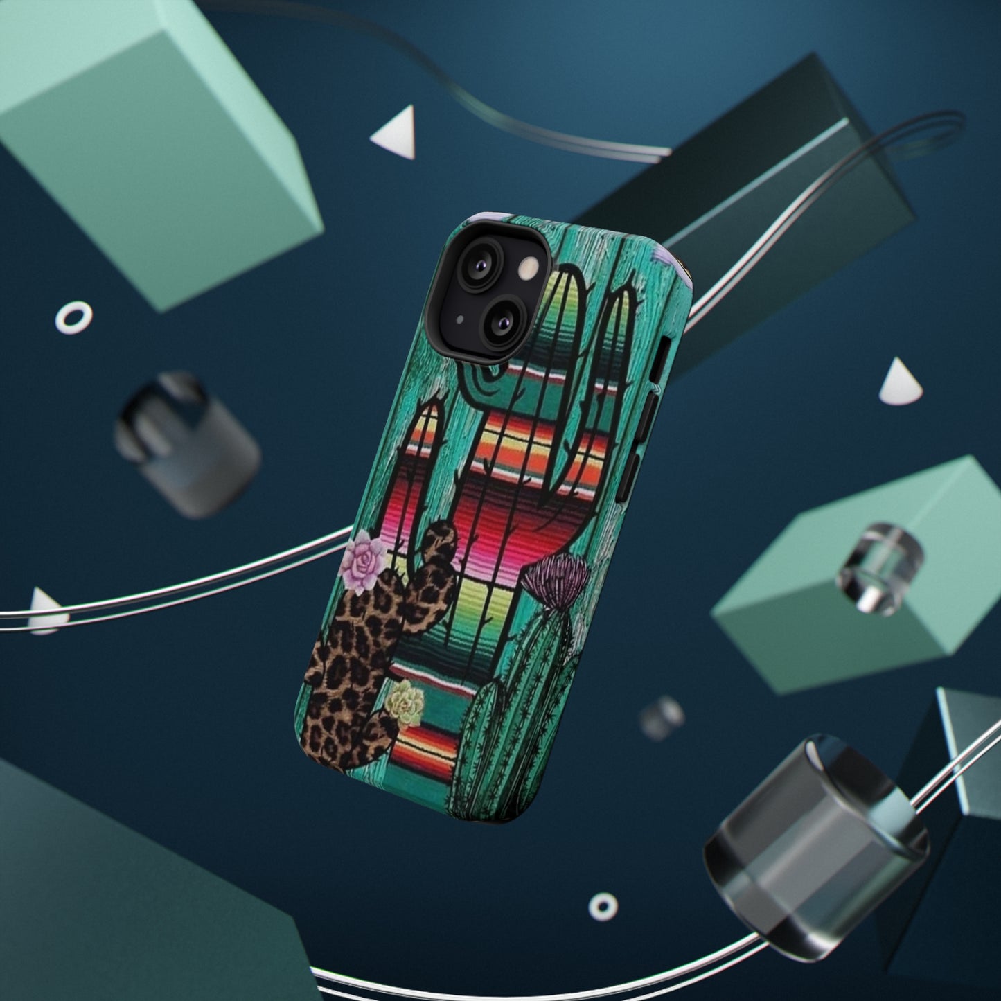 Three Cactus Print Impact-Resistant Cases