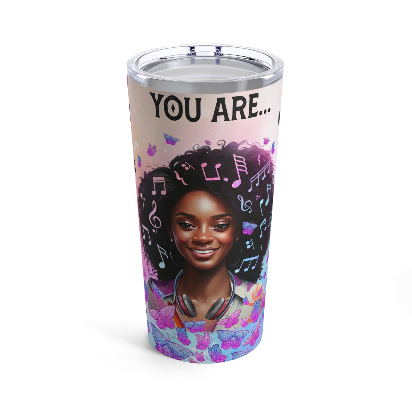 You Are Print, Skinny Steel Tumbler with Straw, 20oz