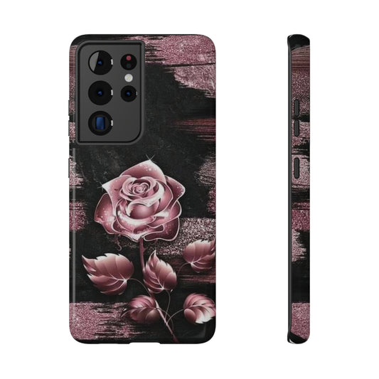 Pink Rose Print Impact-Resistant Cases