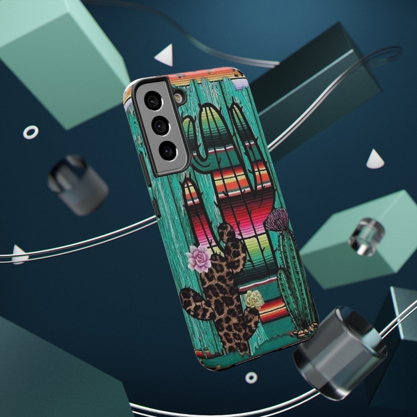 Three Cactus Print Impact-Resistant Cases