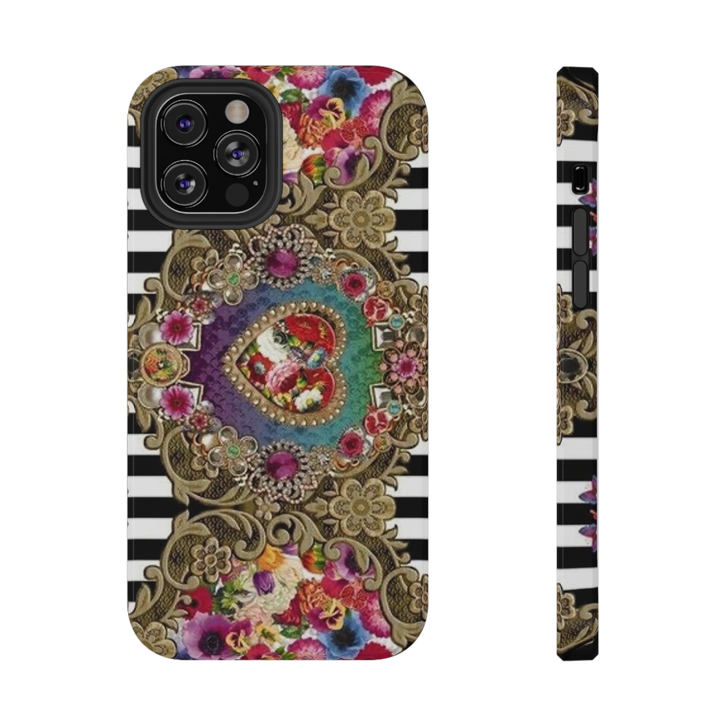 Jewel Heart Print Impact-Resistant Cases