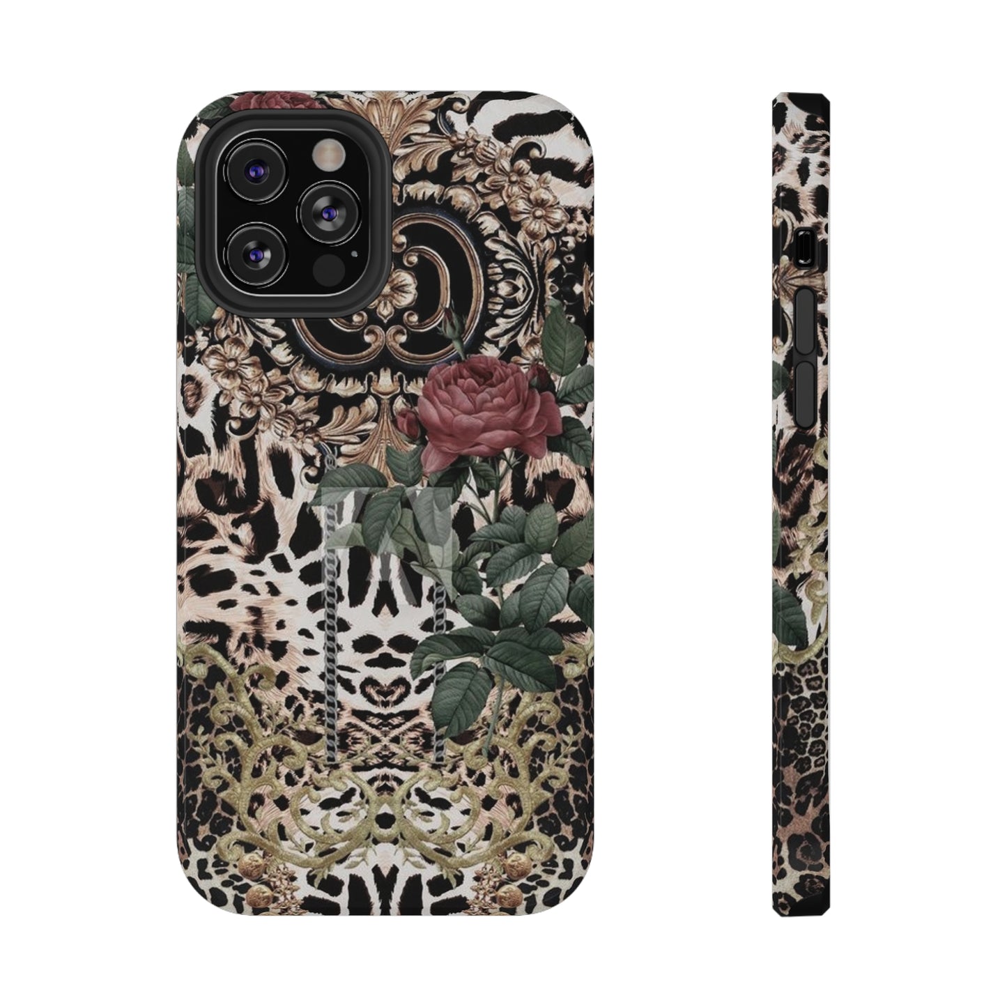 Rose Leopard Print Impact-Resistant Cases