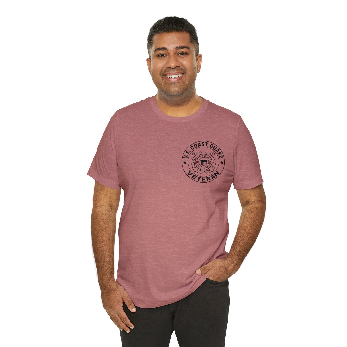 Coast Guard Veteran Print Jersey Short Sleeve Tee