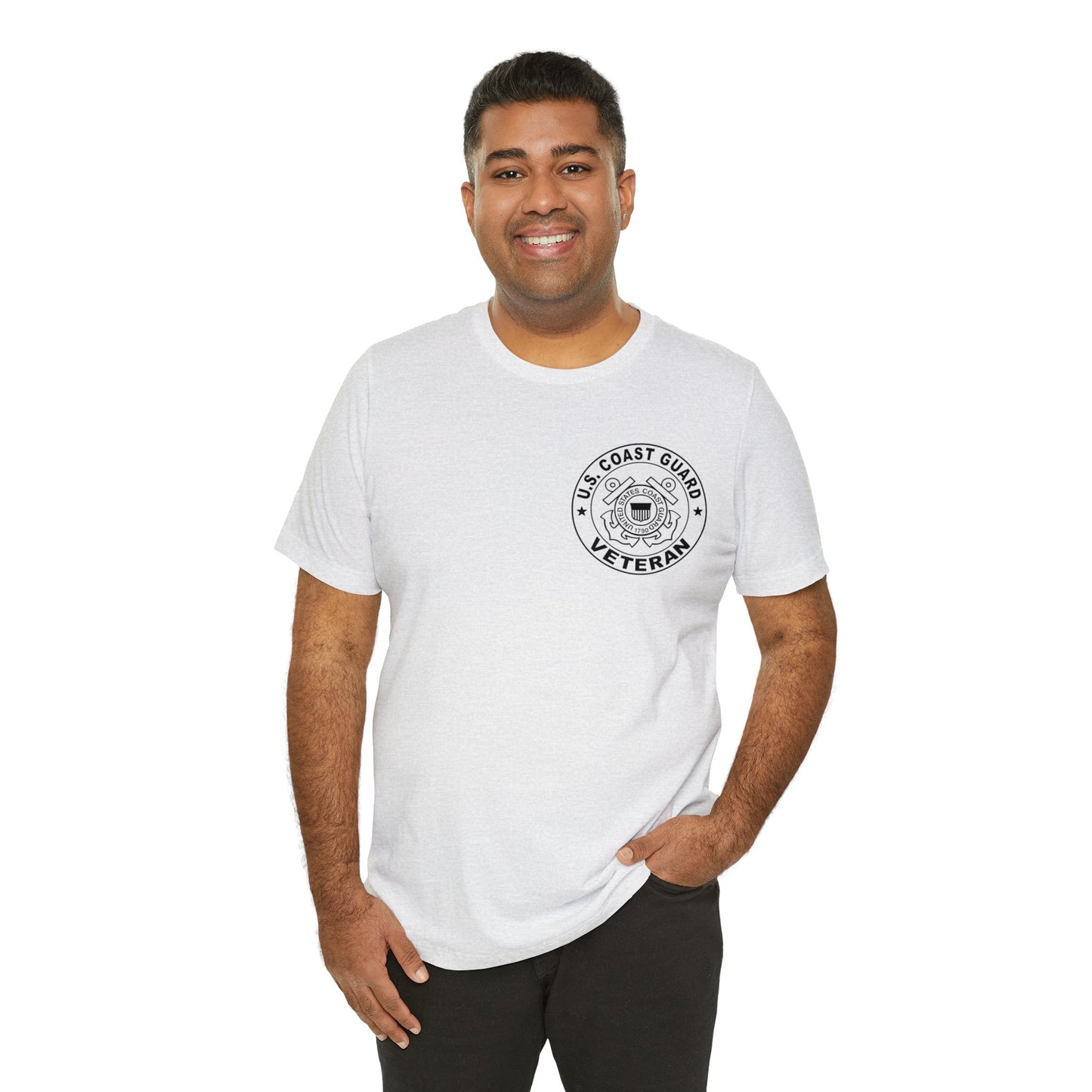 Coast Guard Veteran Print Jersey Short Sleeve Tee