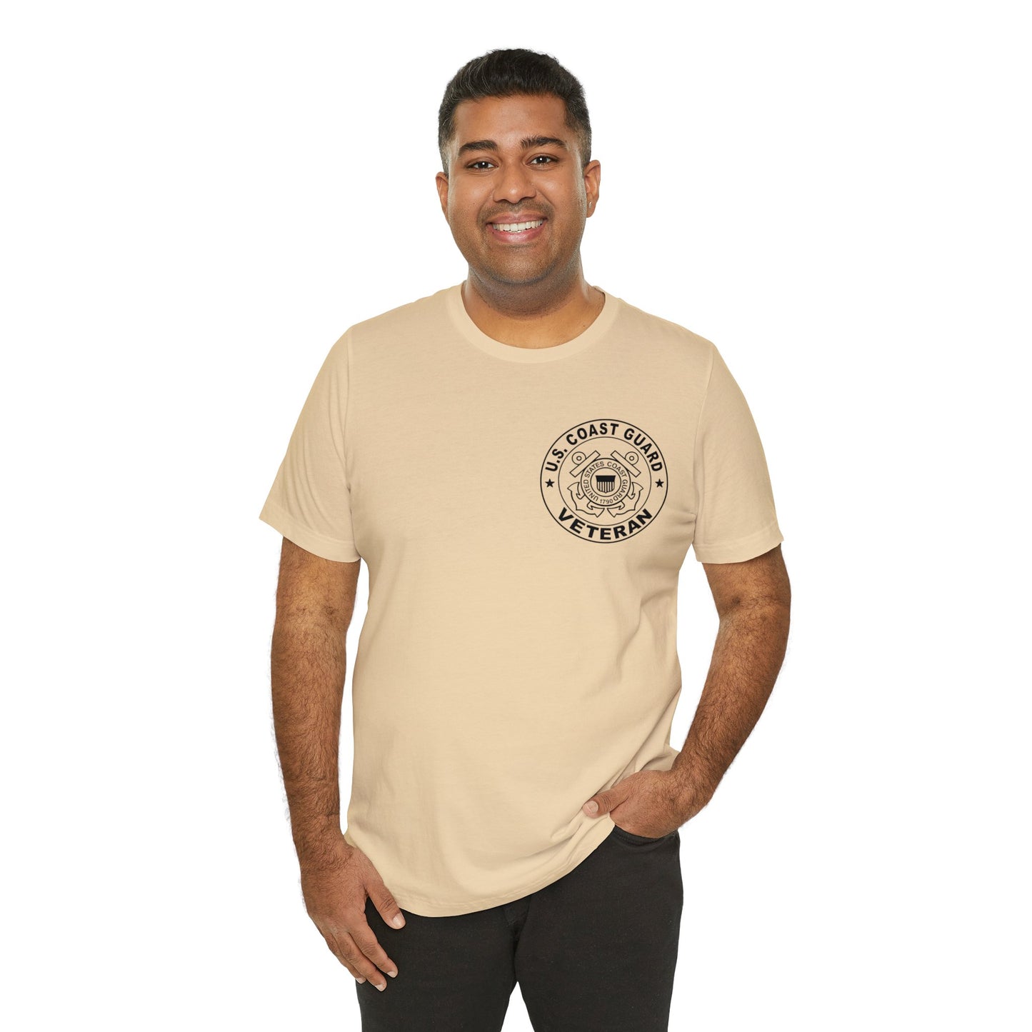 Coast Guard Veteran Print Jersey Short Sleeve Tee