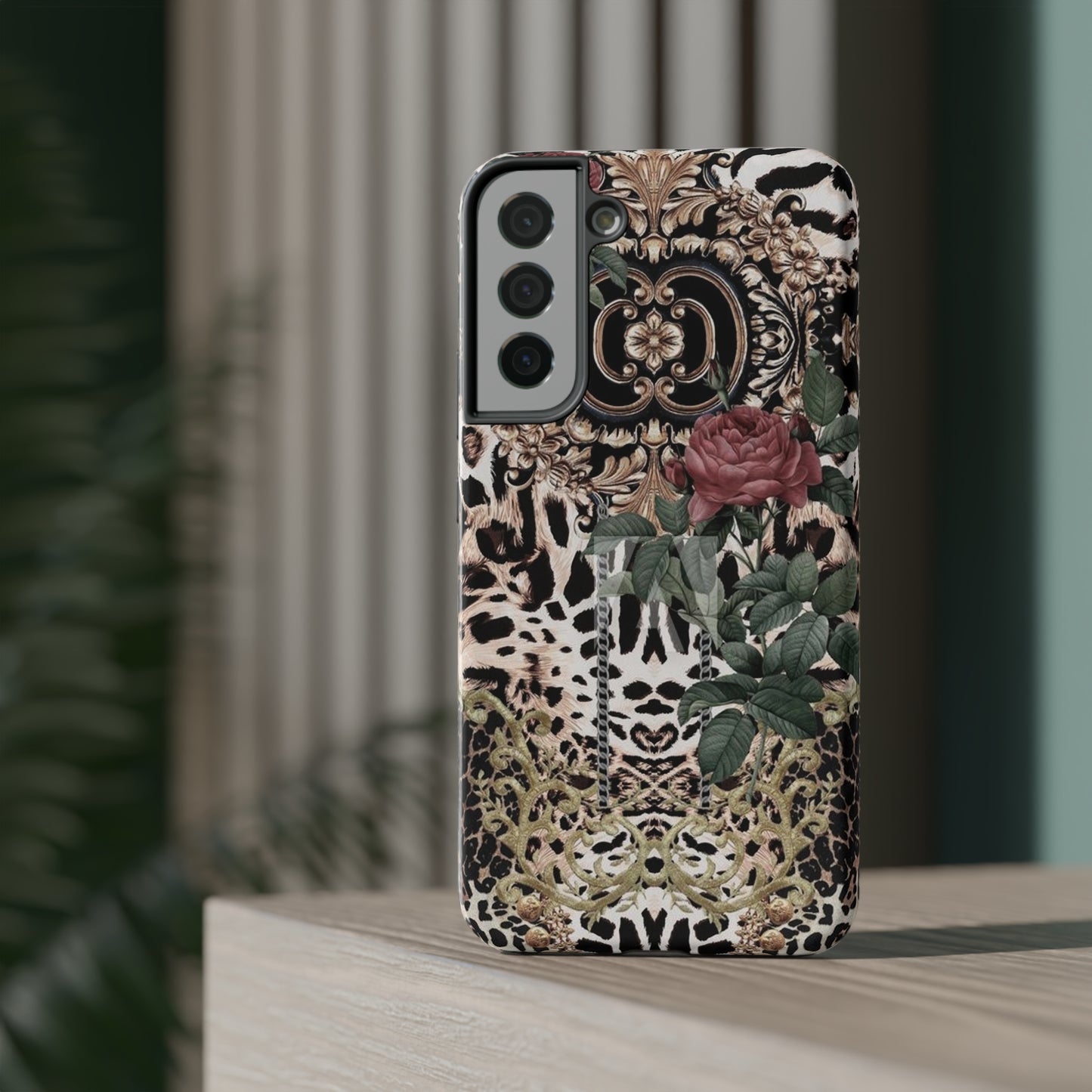Rose Leopard Print Impact-Resistant Cases