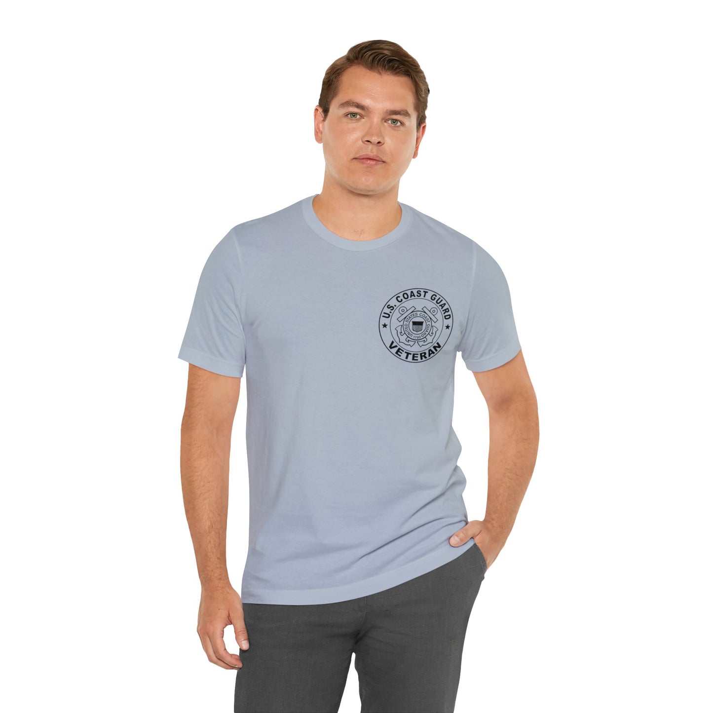 Coast Guard Veteran Print Jersey Short Sleeve Tee