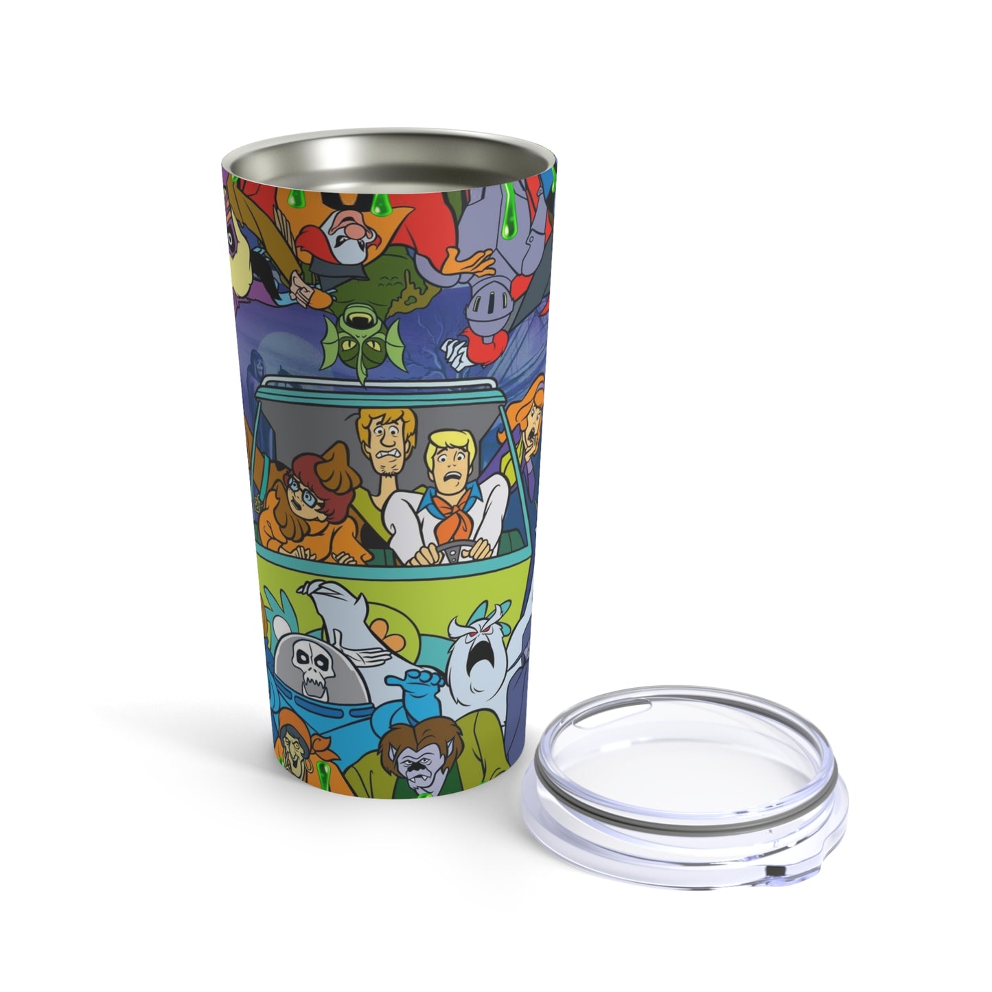 Mystery Machine Scooby Doo Skinny Steel Tumbler with Straw, 20oz