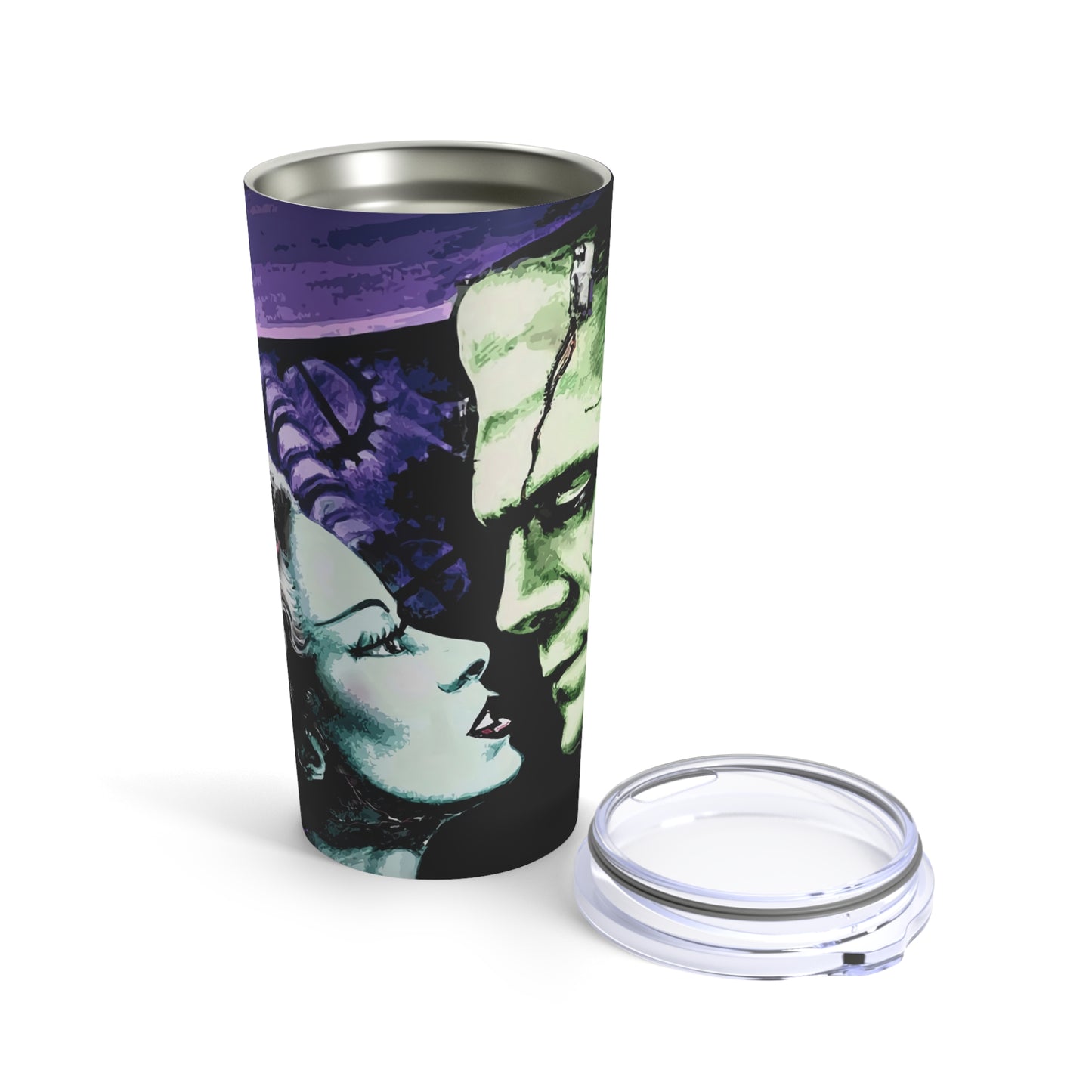 Frankenstein Skinny Steel Tumbler with Straw, 20oz