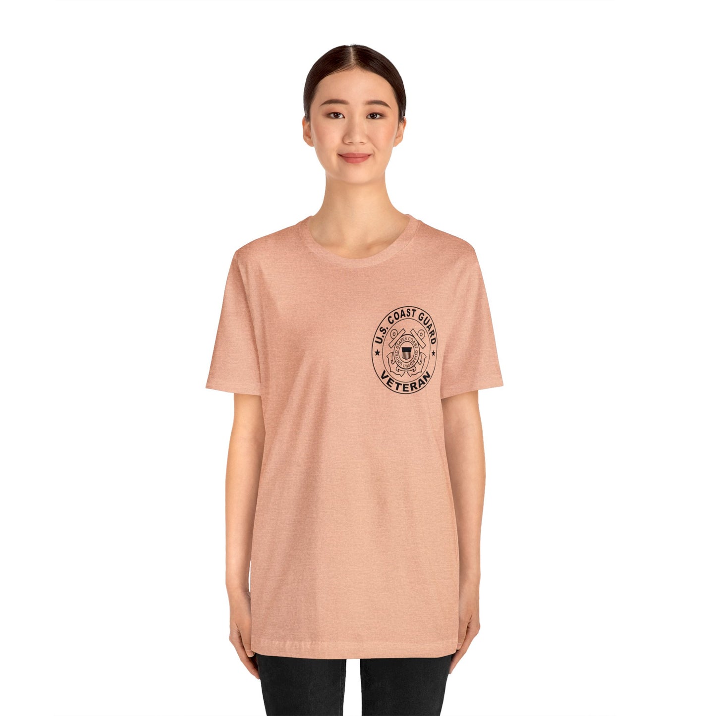 Coast Guard Veteran Print Jersey Short Sleeve Tee