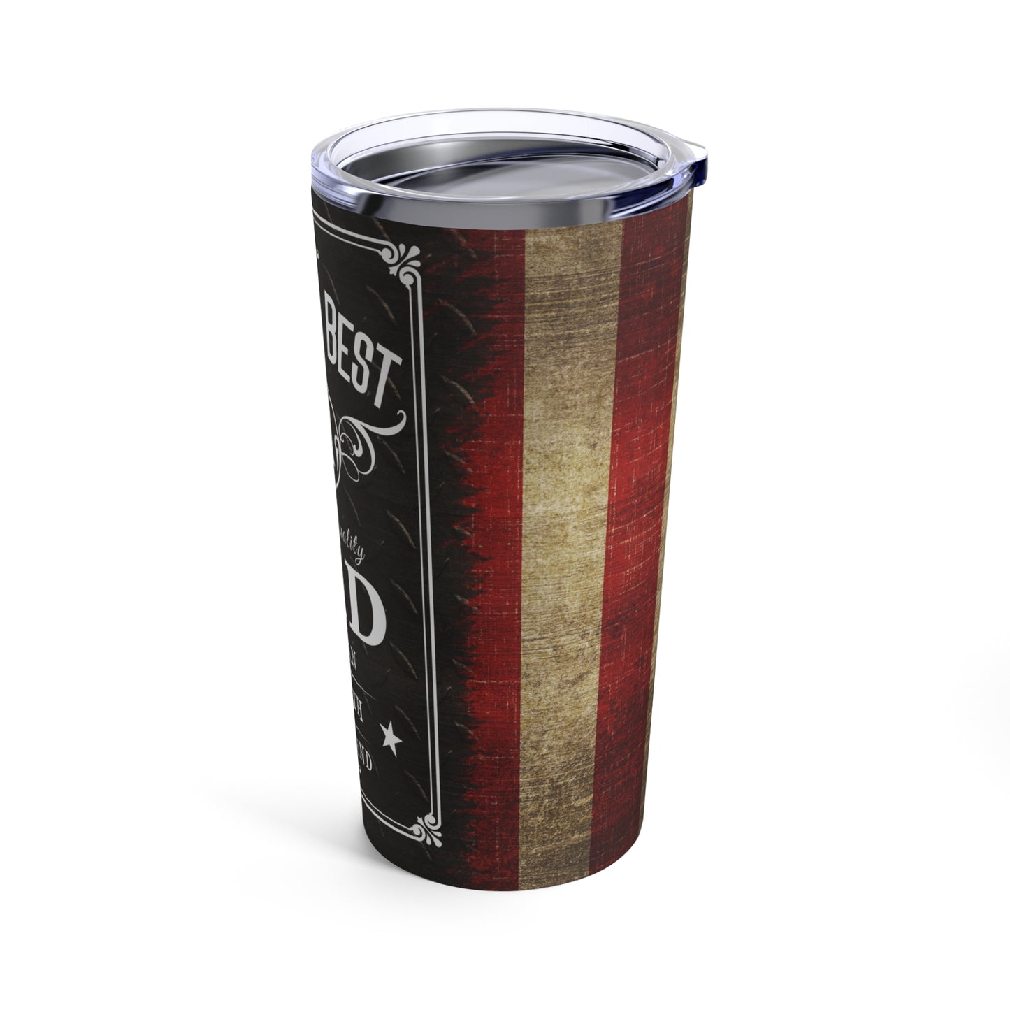 Worlds Best Dad Print, Skinny Steel Tumbler with Straw, 20oz