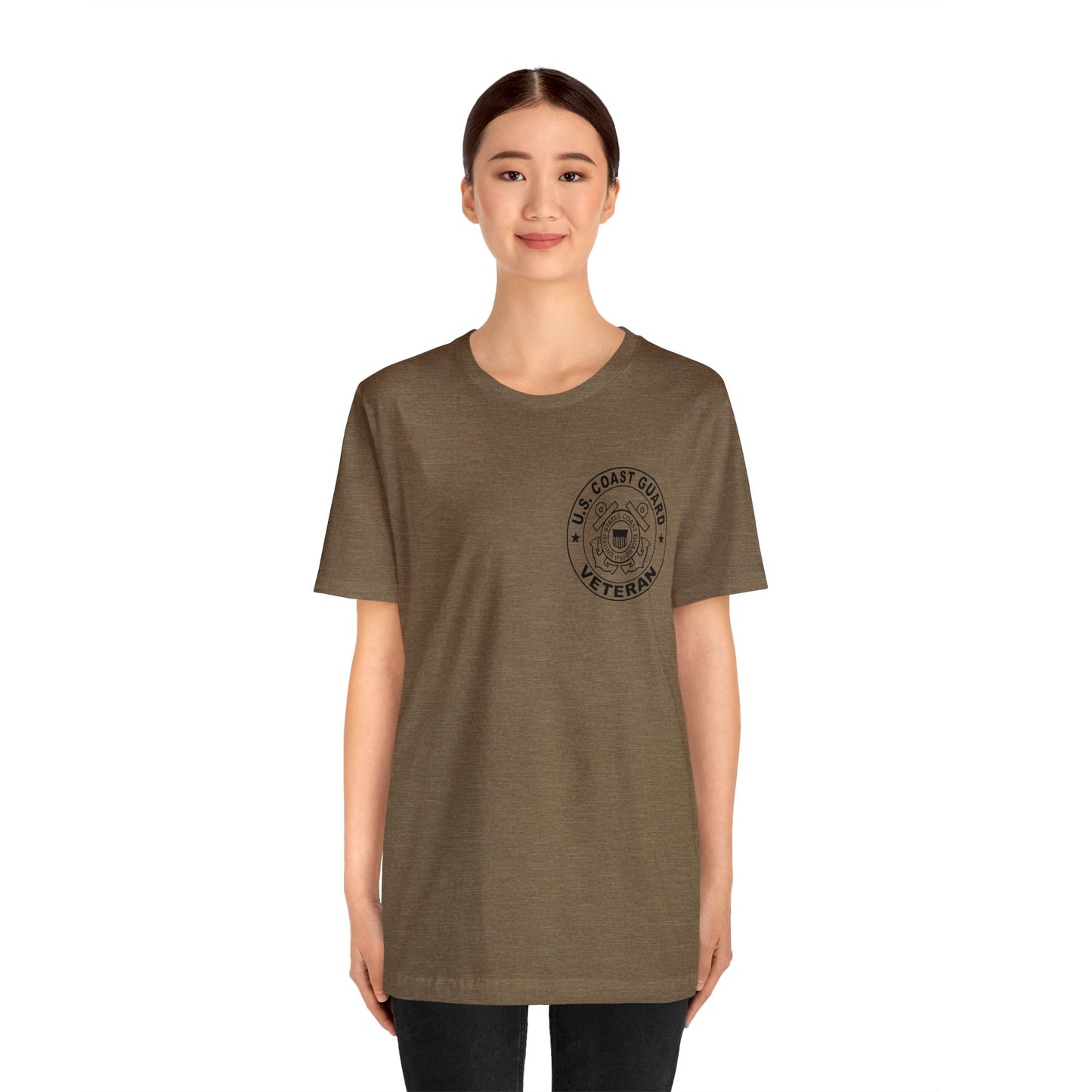 Coast Guard Veteran Print Jersey Short Sleeve Tee