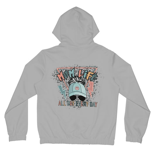 Mom Life Print Women Full-Zip Hoodie (AOP)