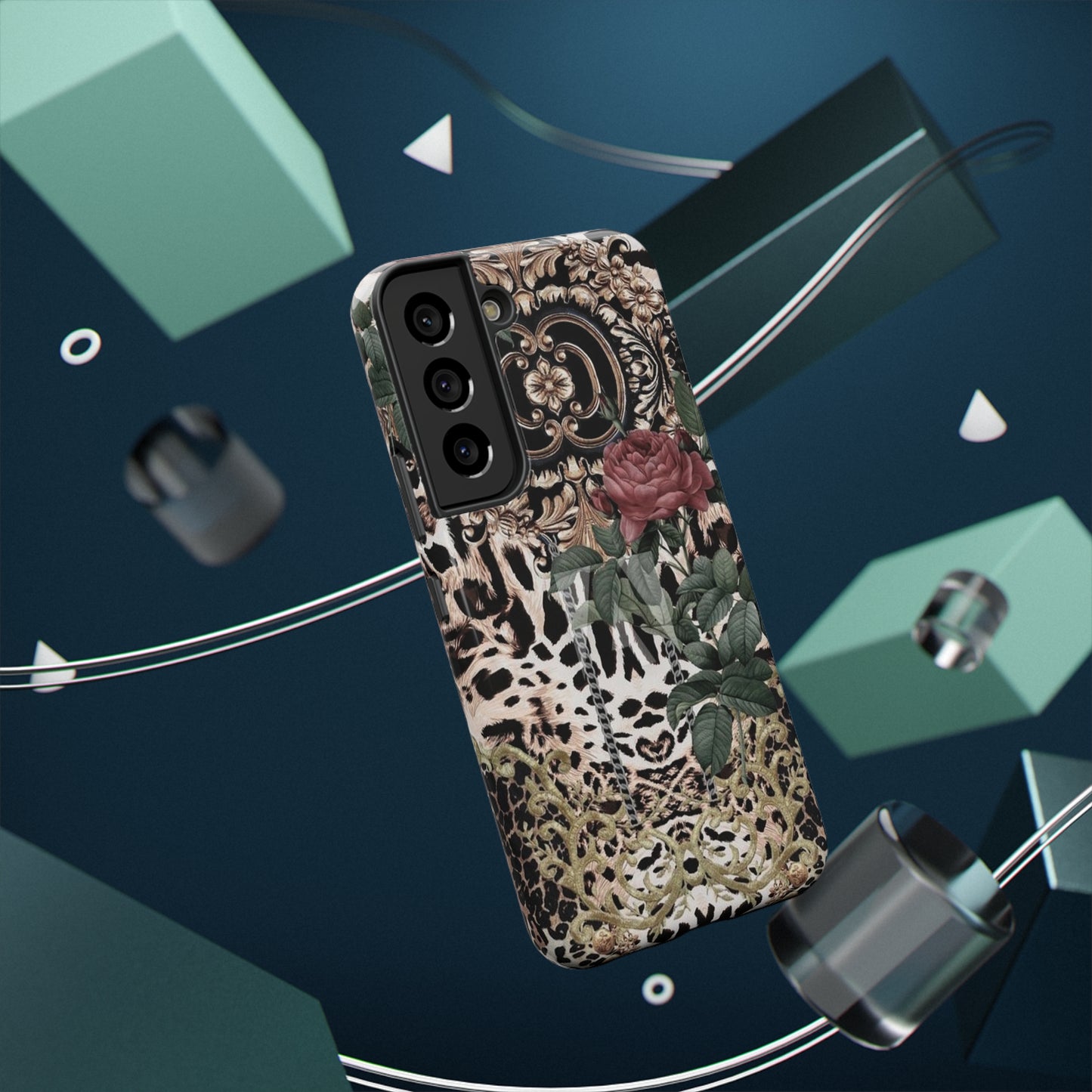 Rose Leopard Print Impact-Resistant Cases