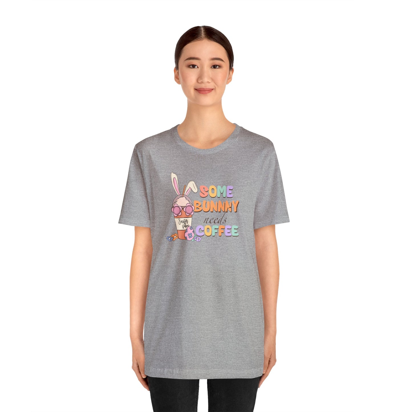 Some Bunny Needs Coffee Print Jersey Short Sleeve Tee