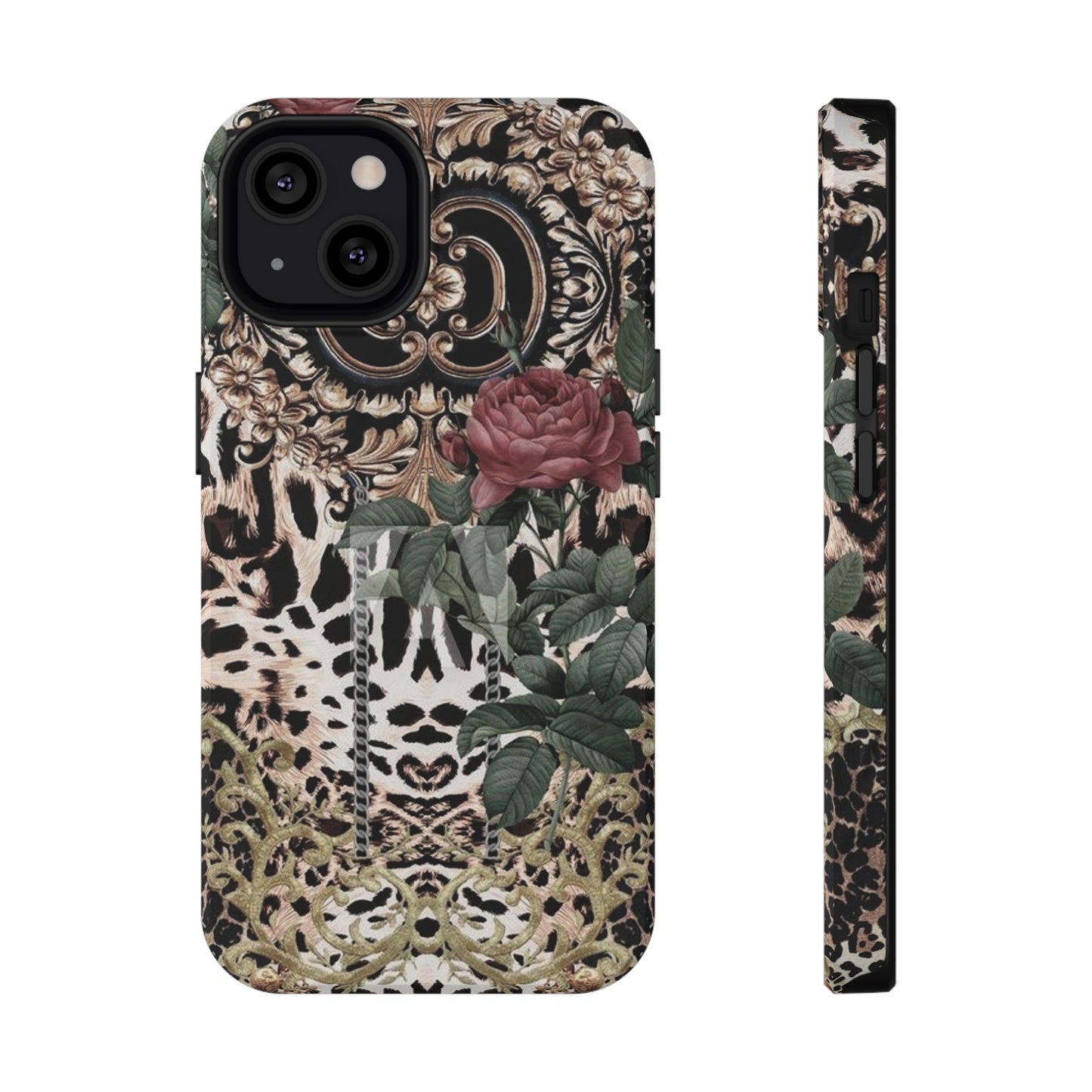 Rose Leopard Print Impact-Resistant Cases