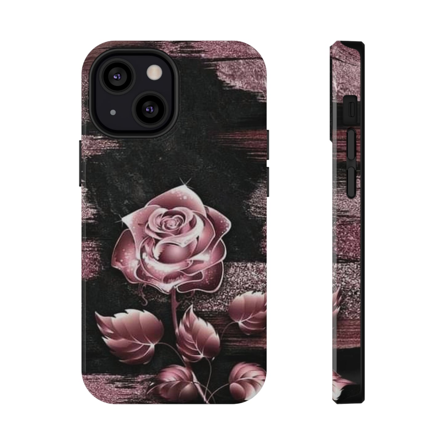 Pink Rose Print Impact-Resistant Cases