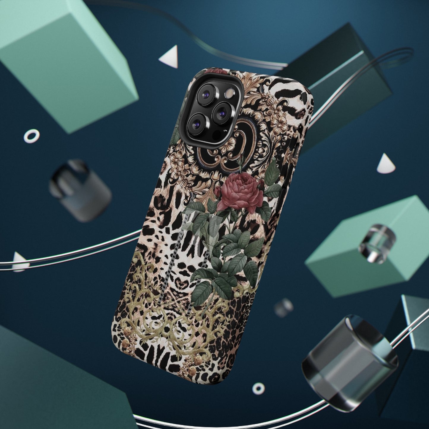 Rose Leopard Print Impact-Resistant Cases