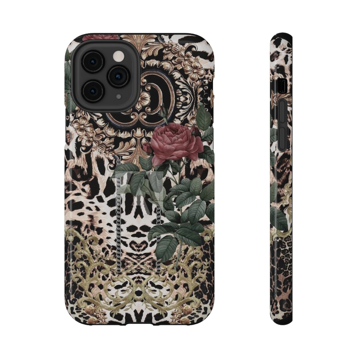 Rose Leopard Print Impact-Resistant Cases