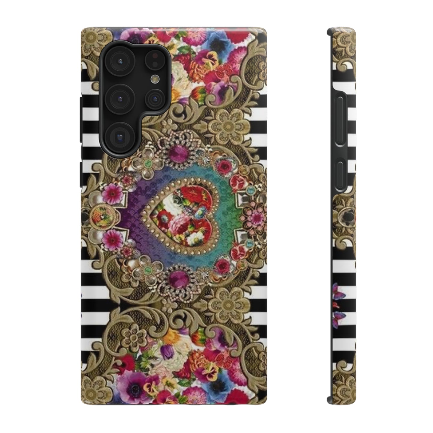 Jewel Heart Print Impact-Resistant Cases