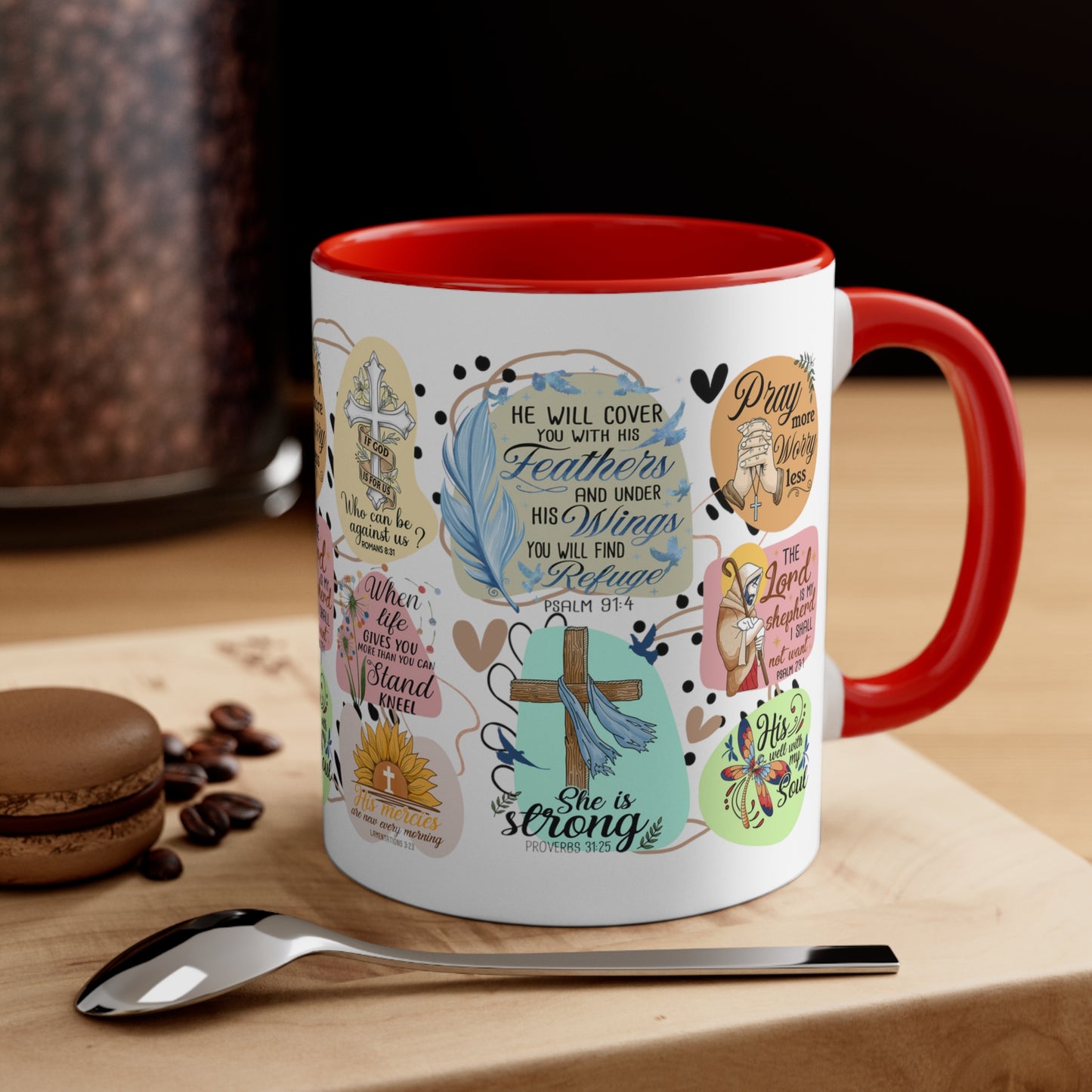 Praying Print, Accent Coffee Mug, 11oz