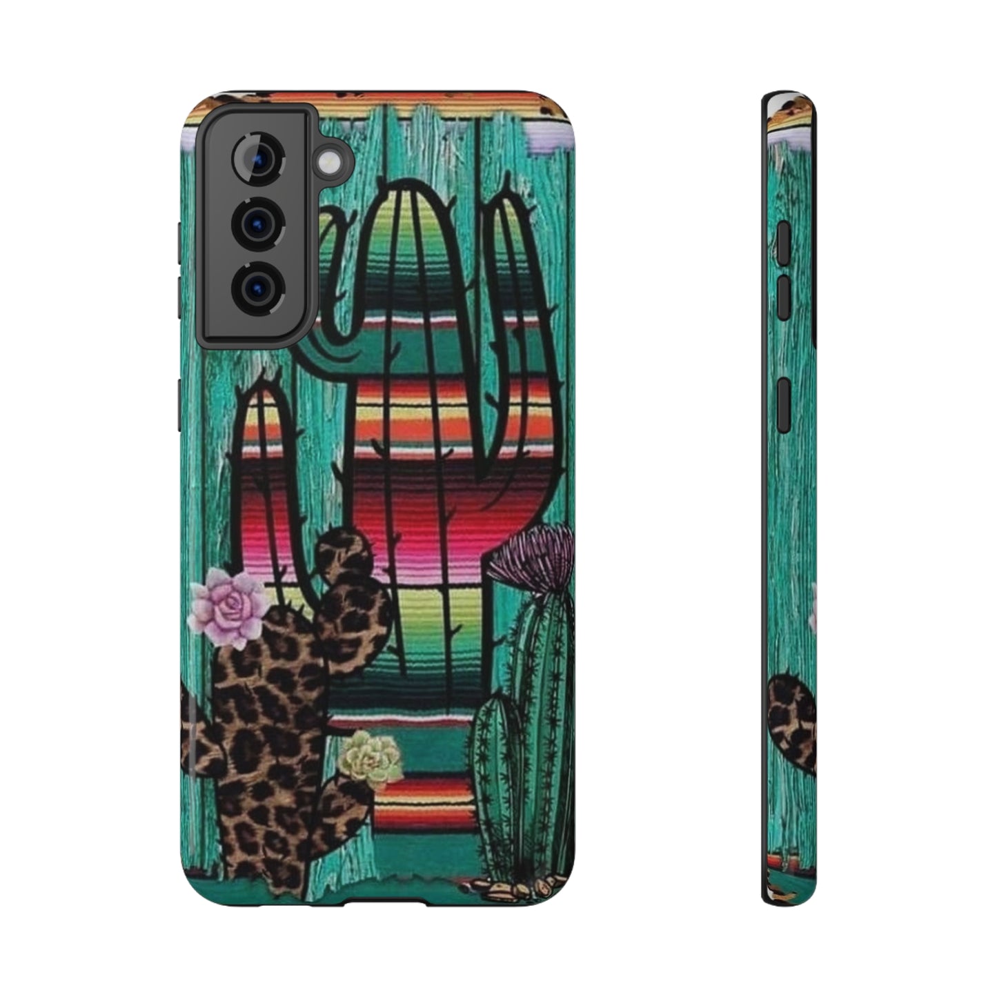 Three Cactus Print Impact-Resistant Cases