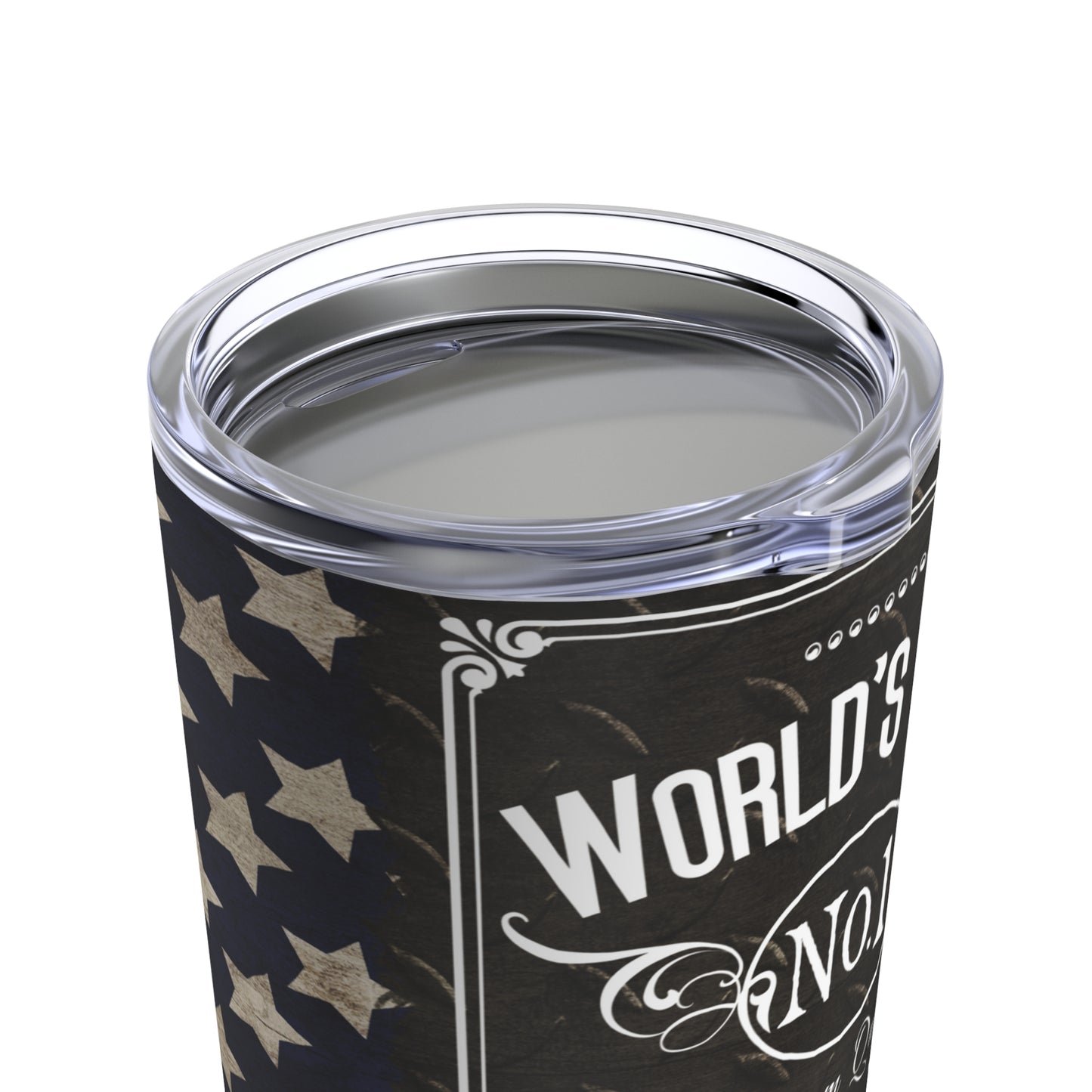 Worlds Best Dad Print, Skinny Steel Tumbler with Straw, 20oz