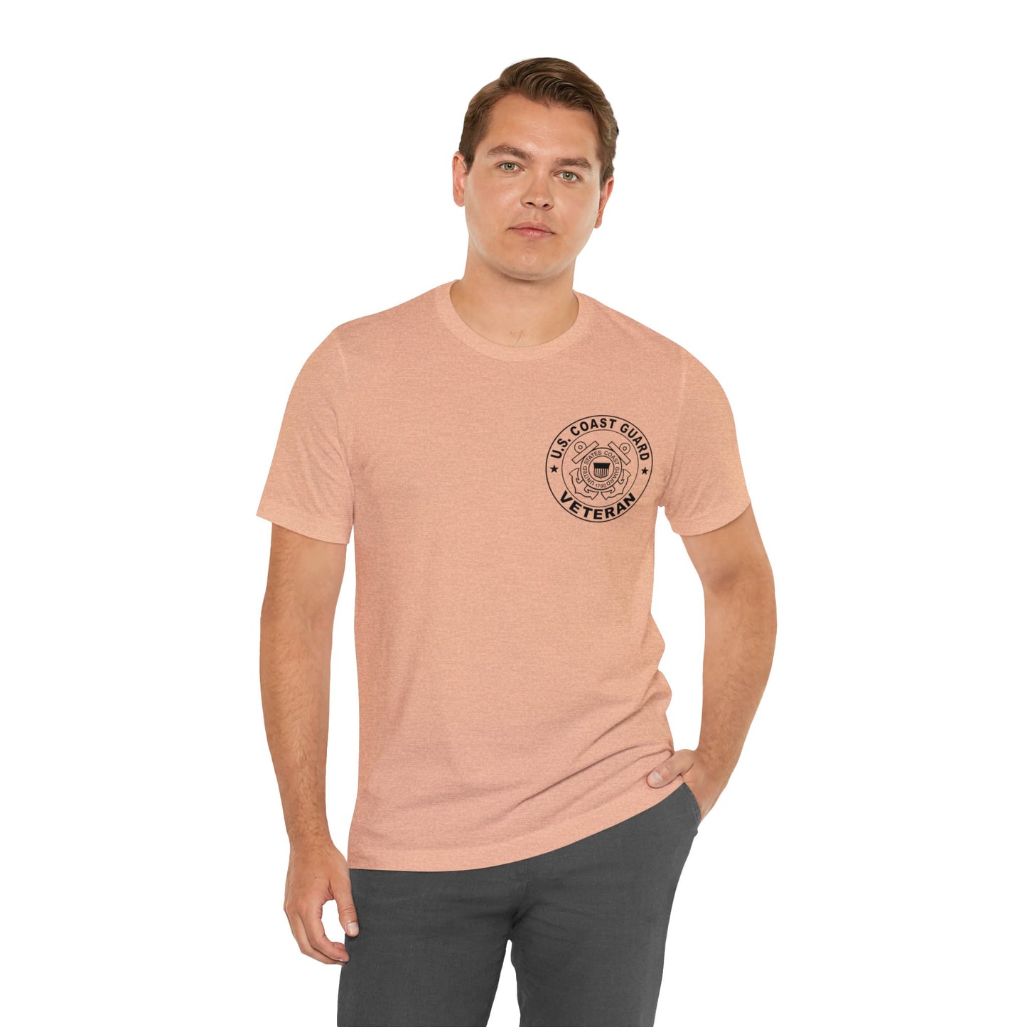 Coast Guard Veteran Print Jersey Short Sleeve Tee