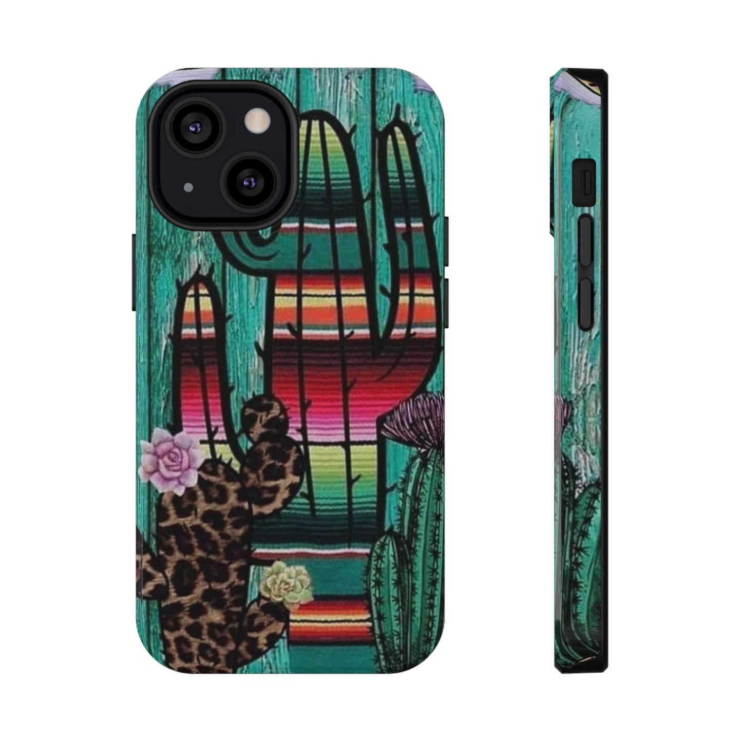 Three Cactus Print Impact-Resistant Cases