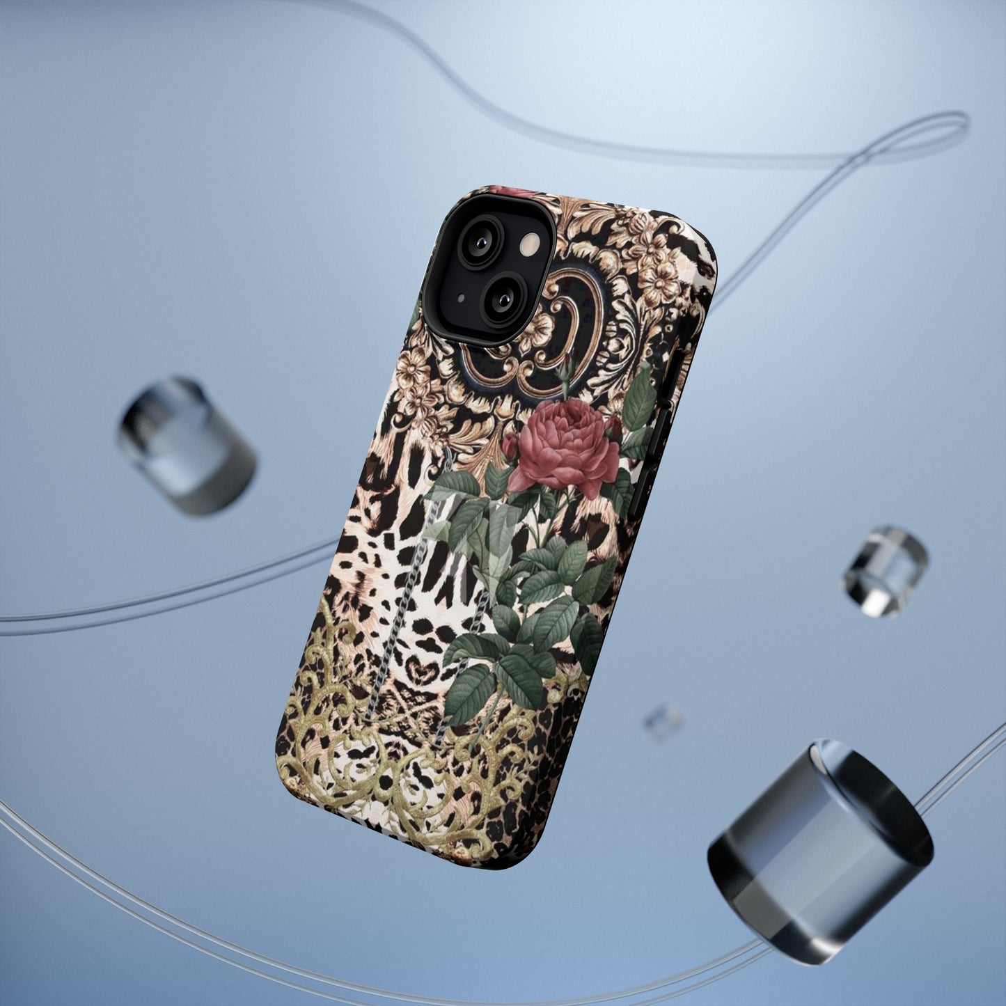 Rose Leopard Print Impact-Resistant Cases