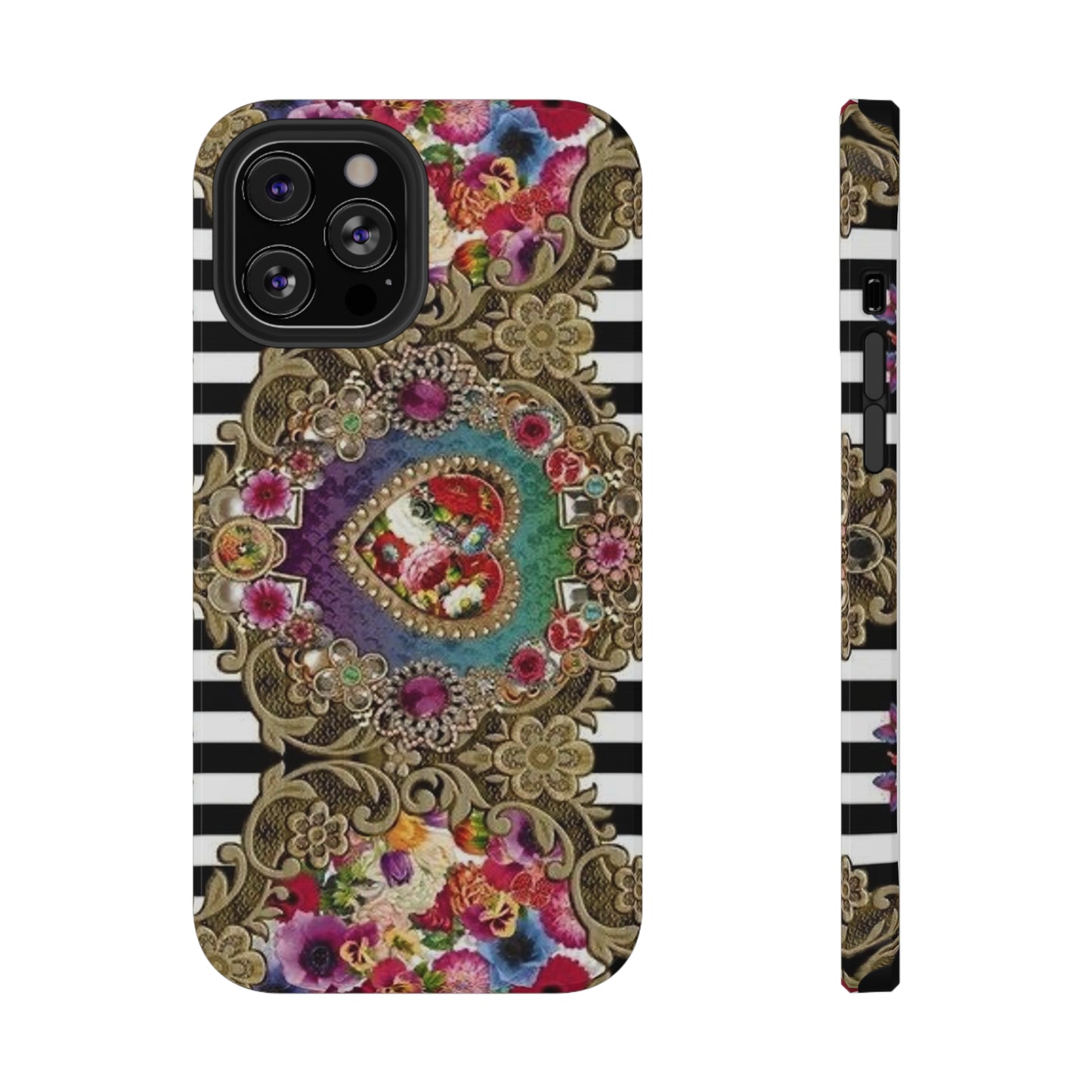 Jewel Heart Print Impact-Resistant Cases