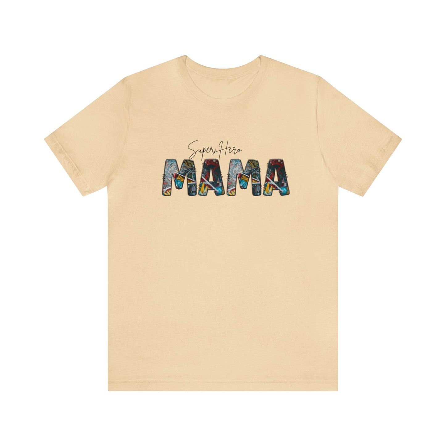 Superhero Mama Print Jersey Short Sleeve Tee