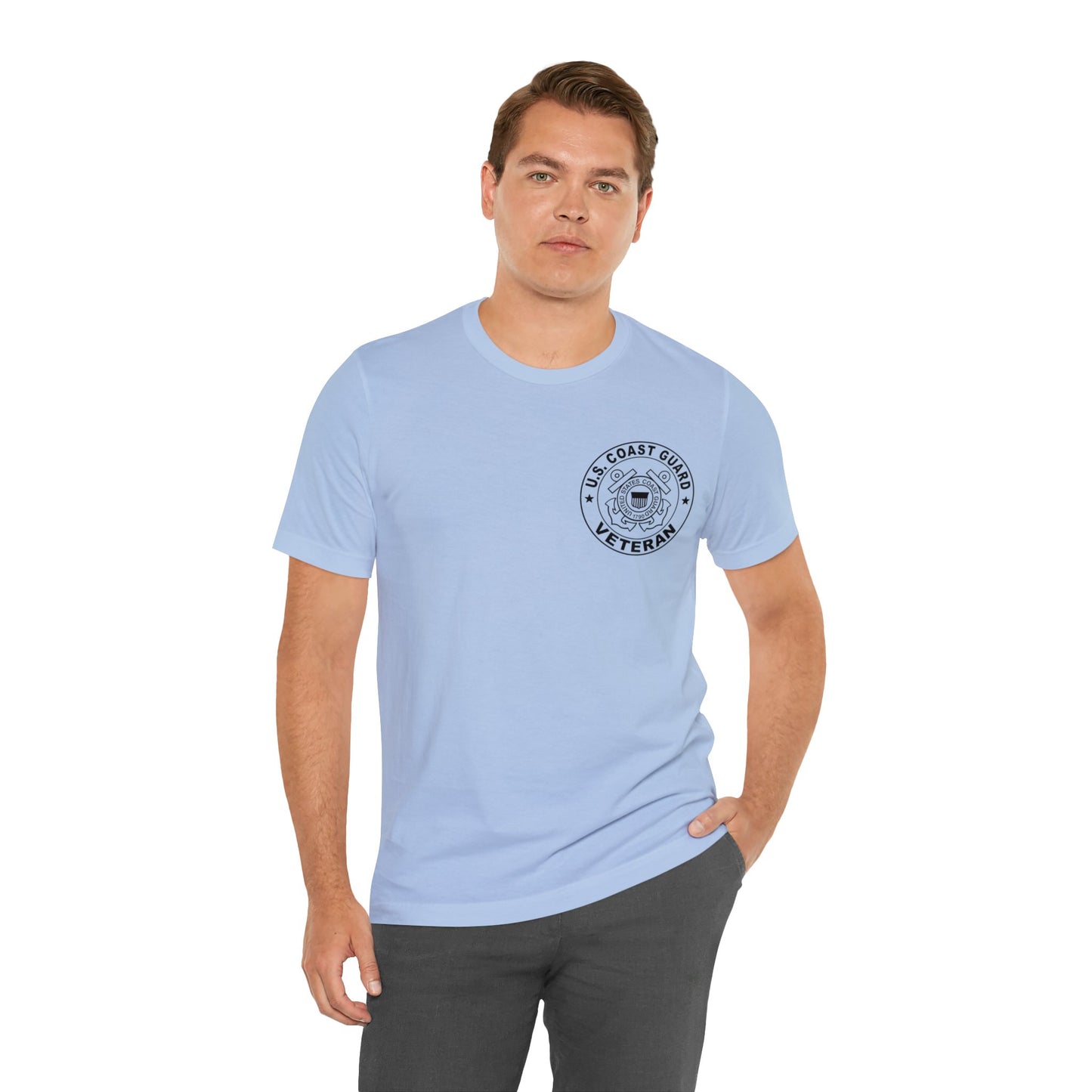Coast Guard Veteran Print Jersey Short Sleeve Tee