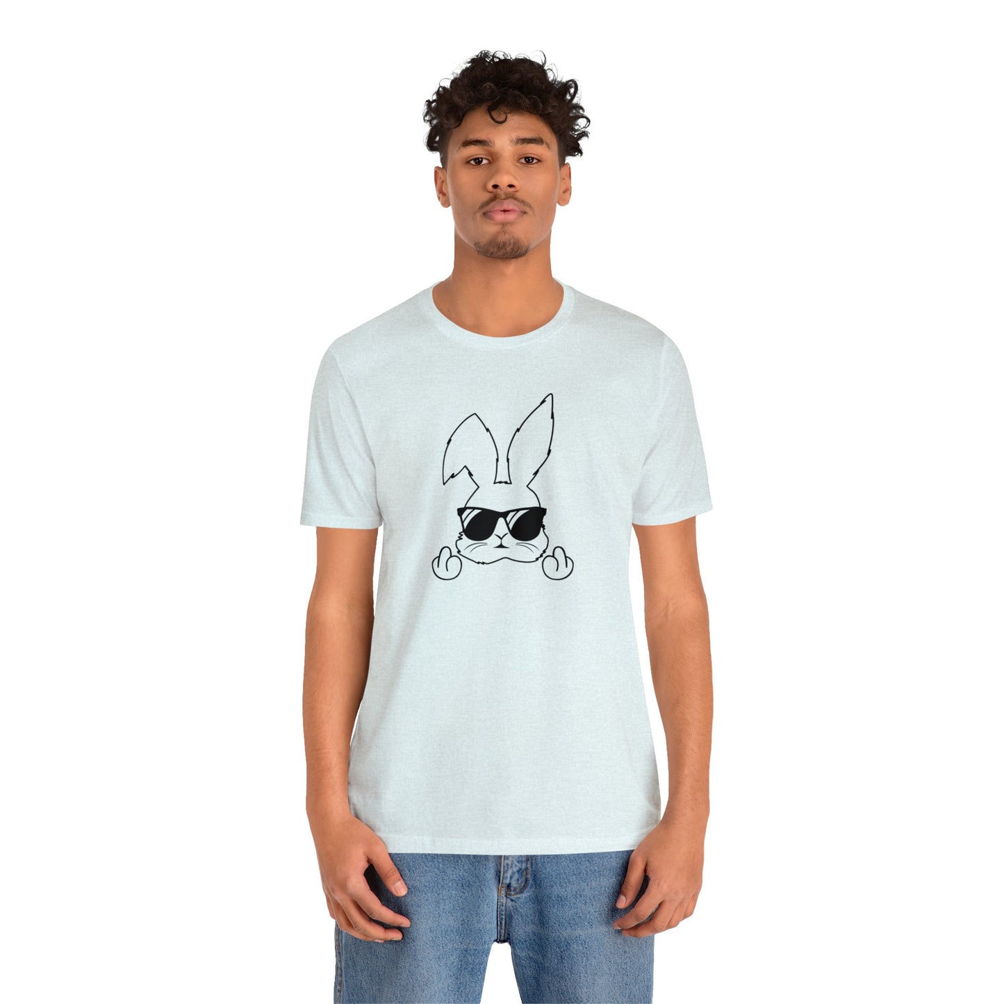 Flipping Bunny Print Jersey Short Sleeve Tee