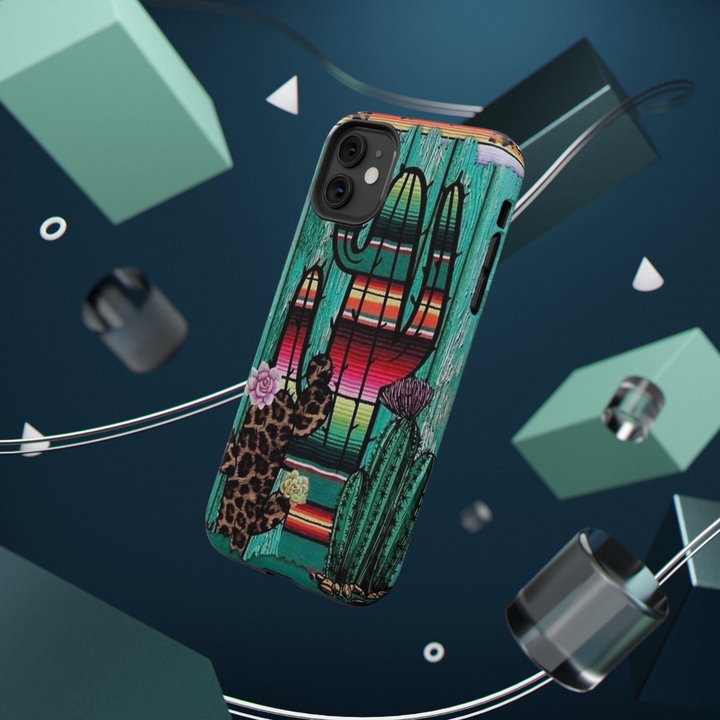 Three Cactus Print Impact-Resistant Cases