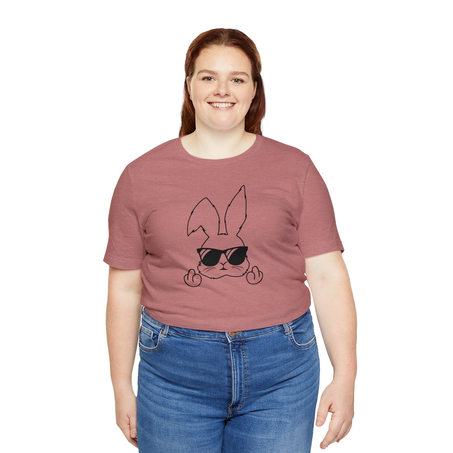 Flipping Bunny Print Jersey Short Sleeve Tee