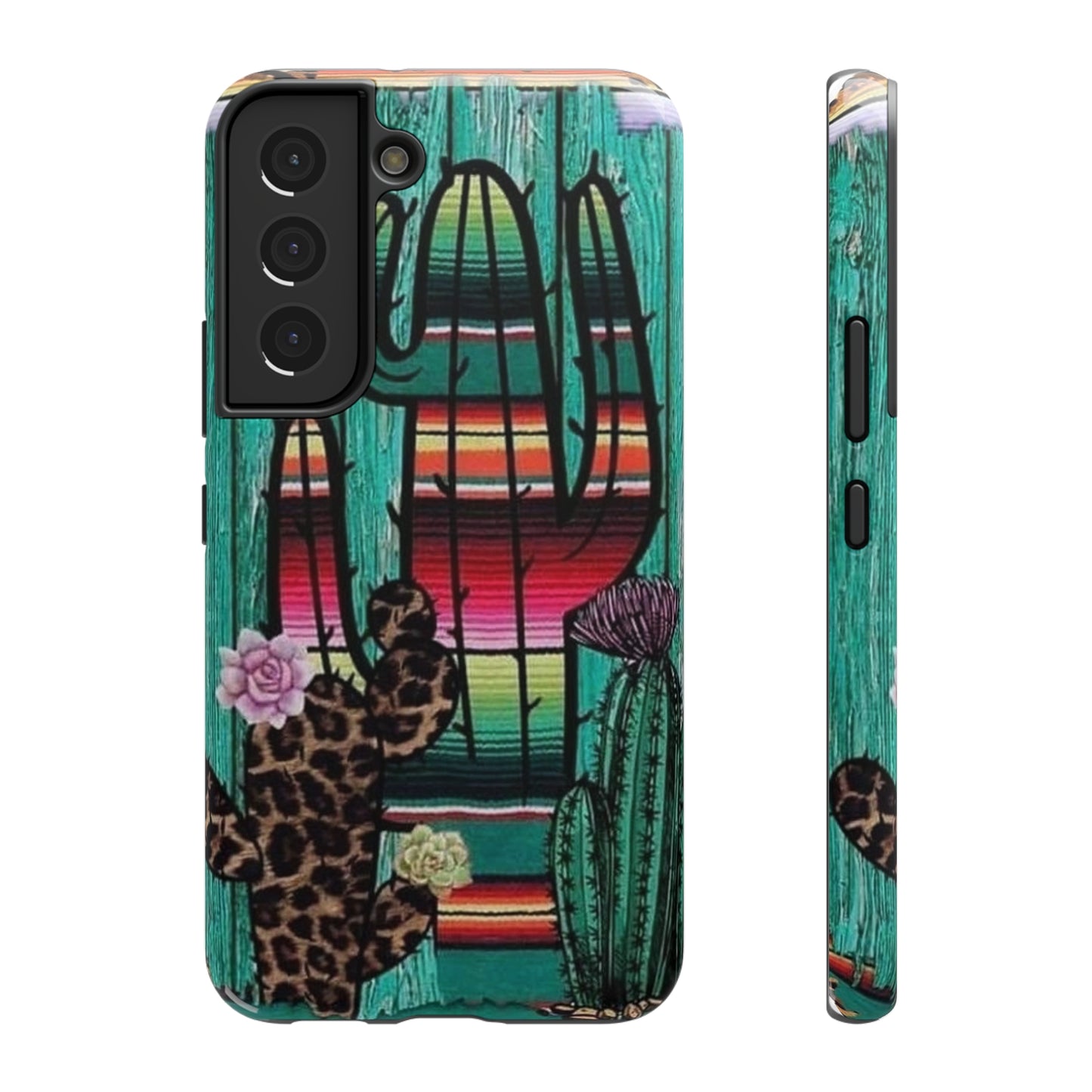 Three Cactus Print Impact-Resistant Cases