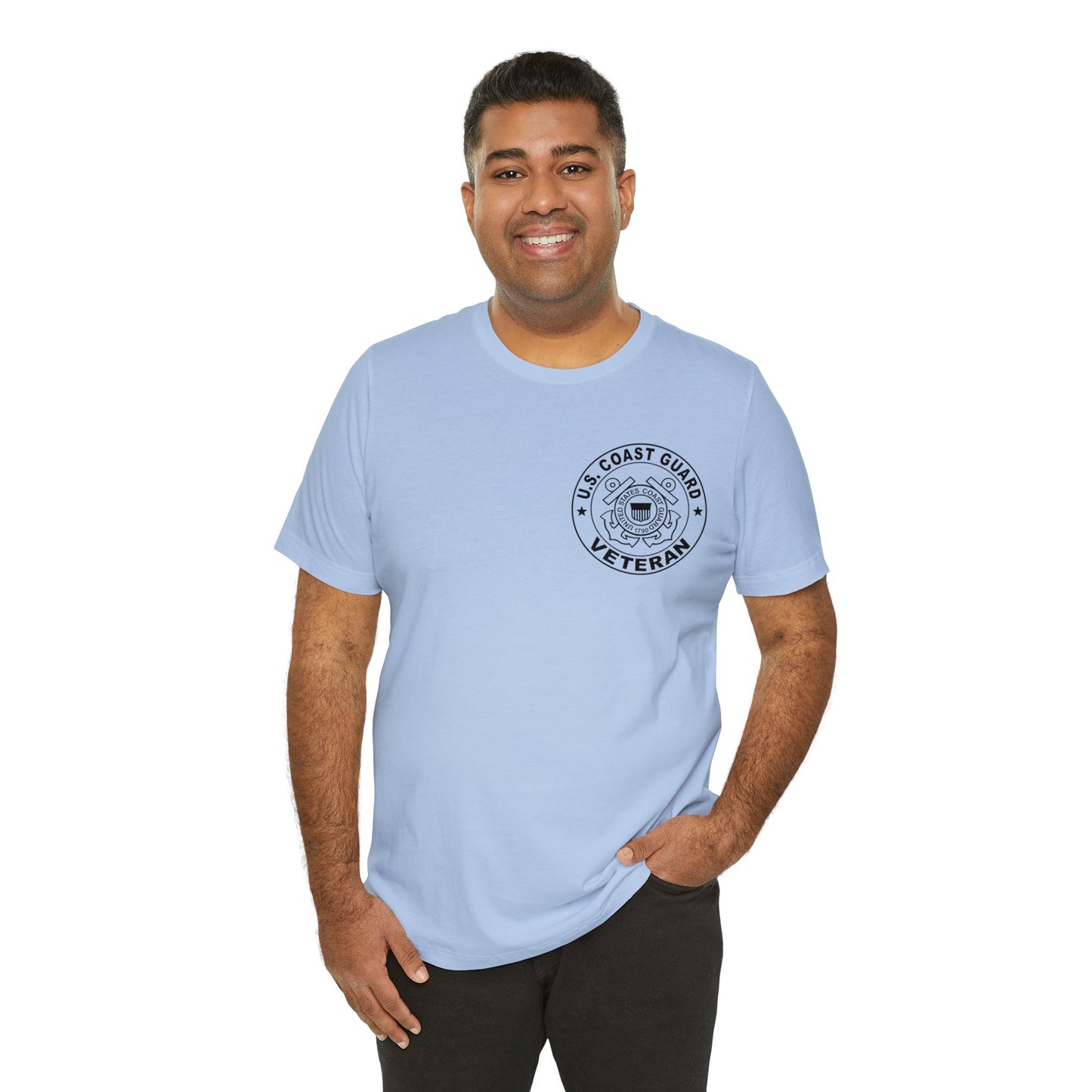 Coast Guard Veteran Print Jersey Short Sleeve Tee