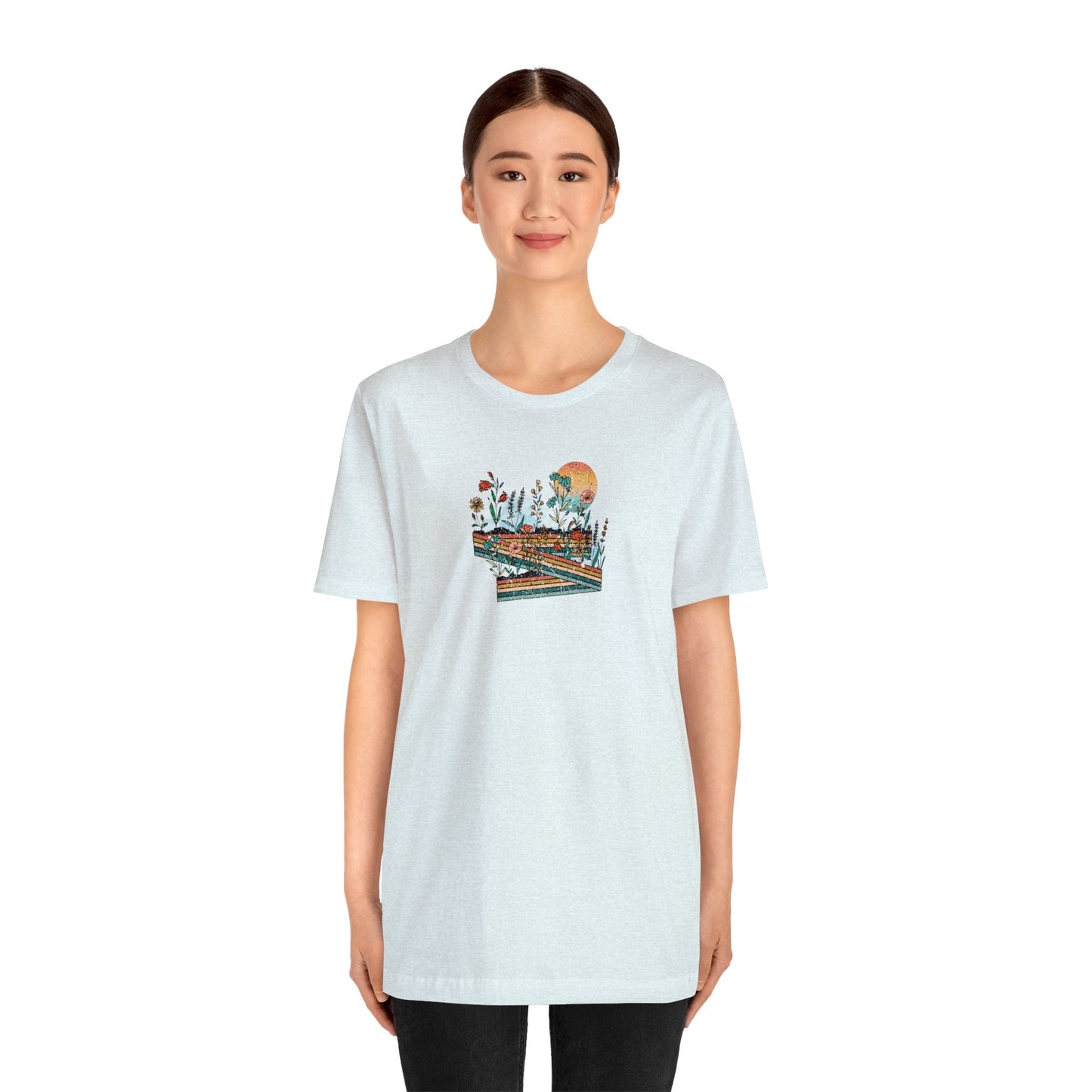 Retro Highway Print Jersey Short Sleeve Tee