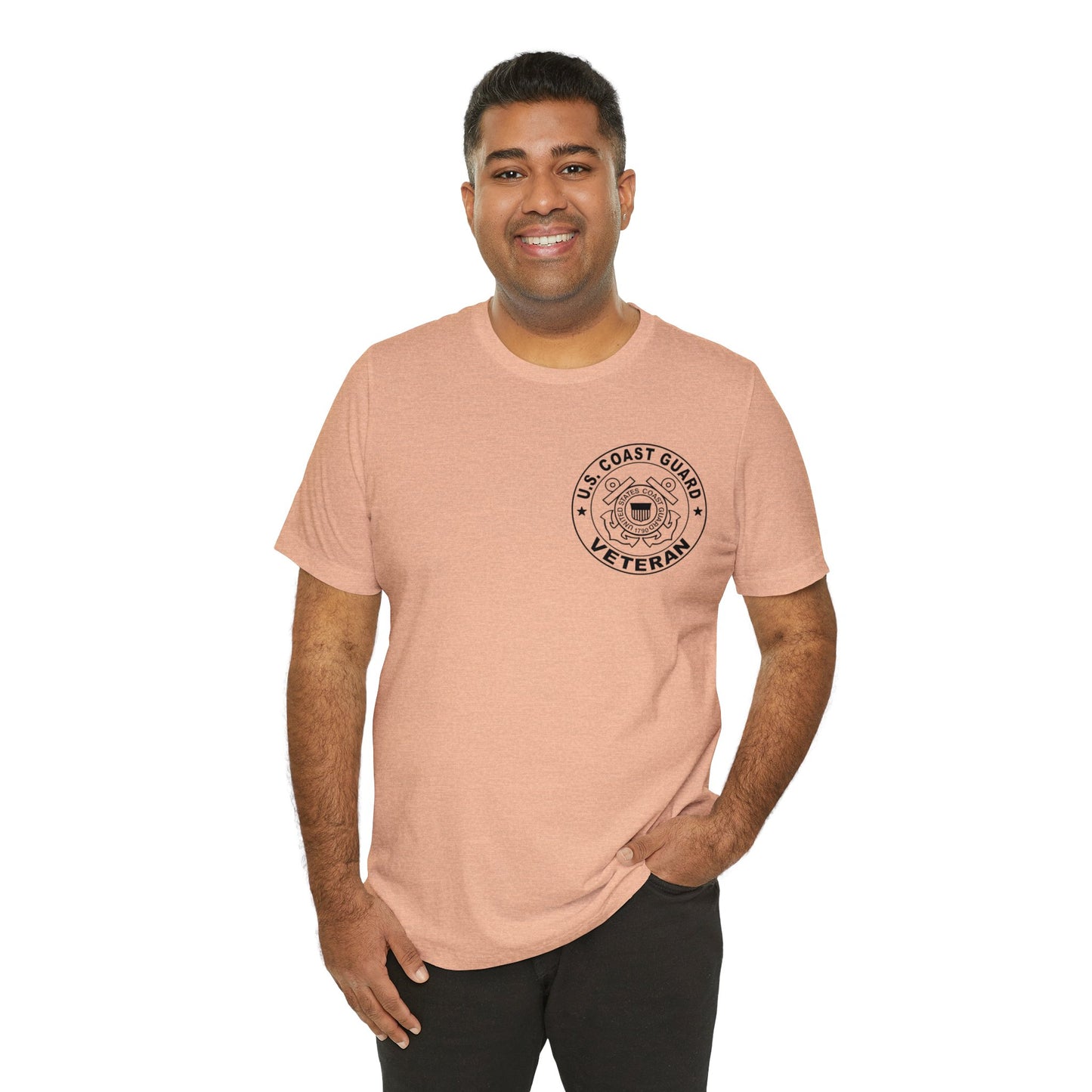 Coast Guard Veteran Print Jersey Short Sleeve Tee